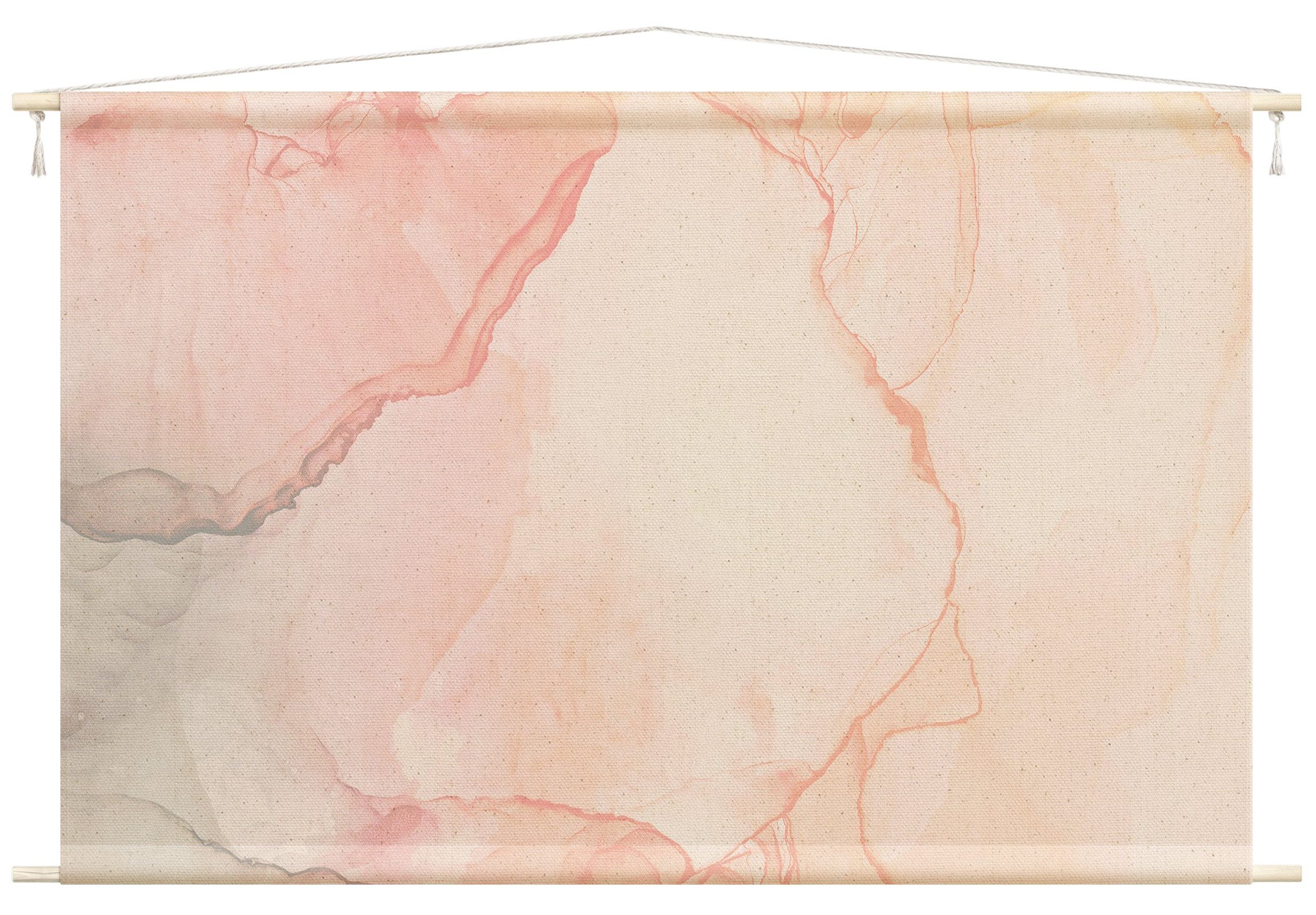 Bilderdepot24 Wandteppich modern Muster Aquarell rosa, rechteckig, Höhe: 2.6 mm, großes Wandbild aus Natur-Baumwolle Wandbehang Stoffbild Tuch Wollseil