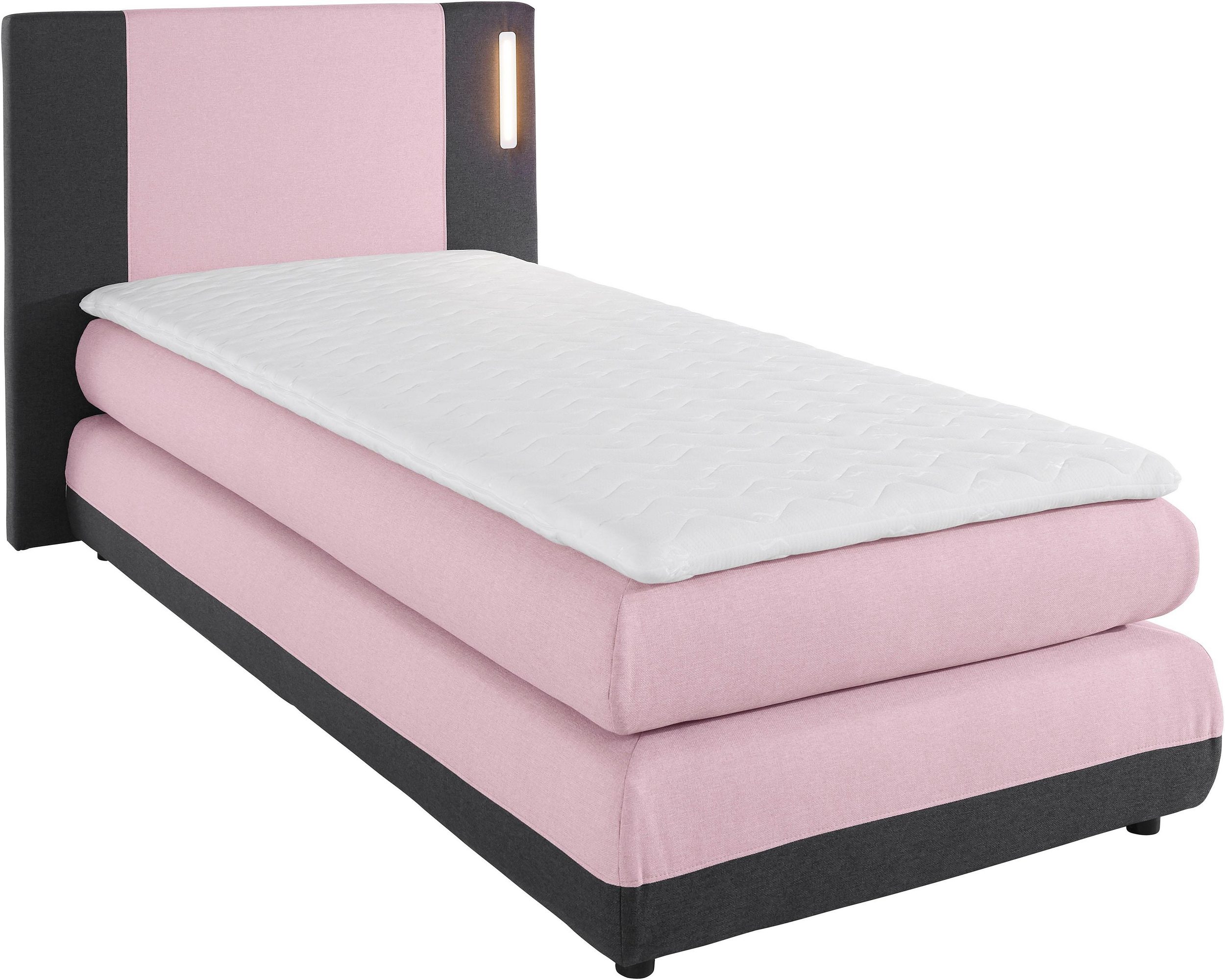 COLLECTION AB Boxspringbett ABANO, - Anthrazit / Rosa