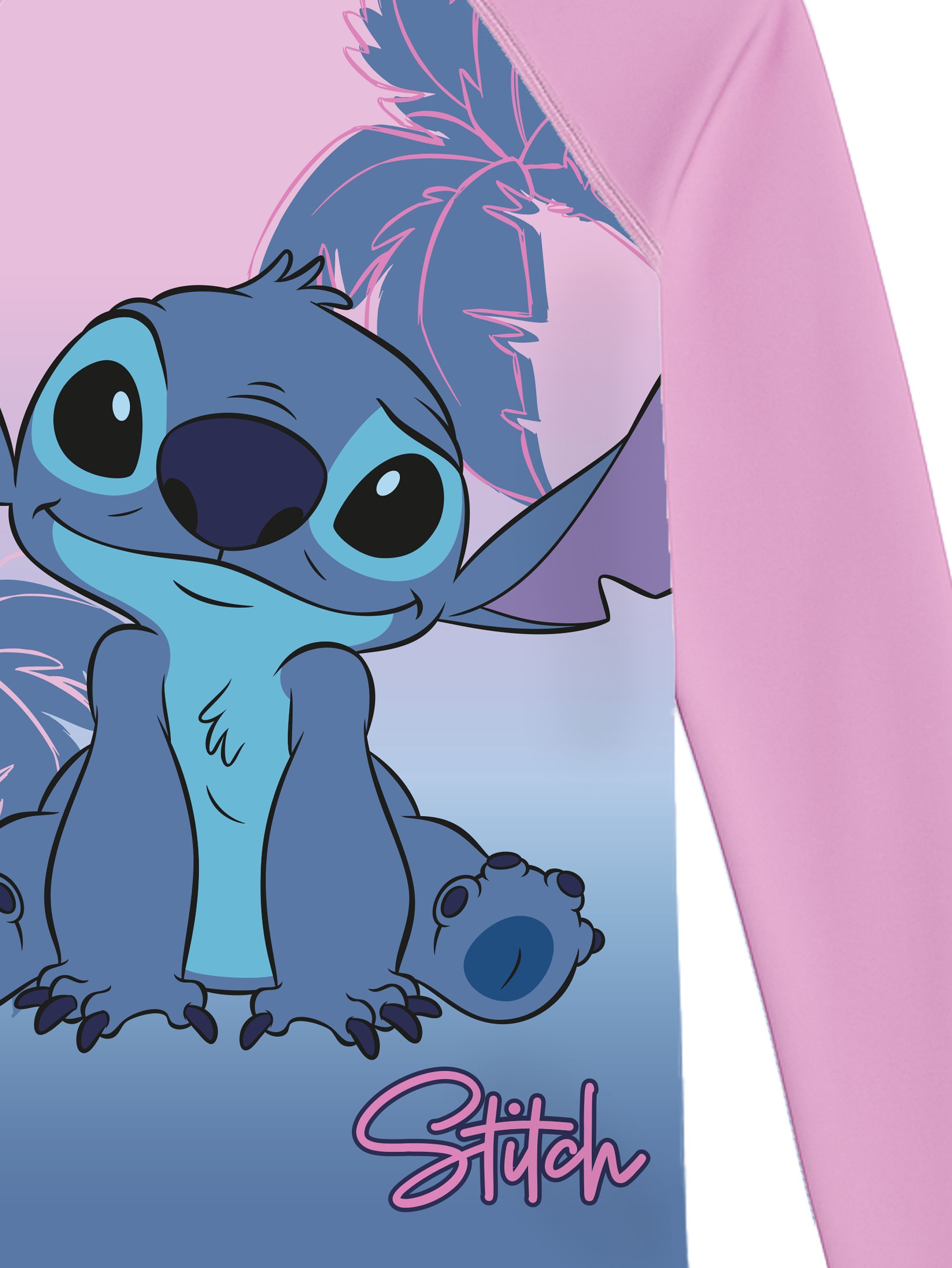 United Labels® Badeanzug Lilo & Stitch Schwimmshirt UV-Schutz 30 Langarm Badeshirt Rashguard
