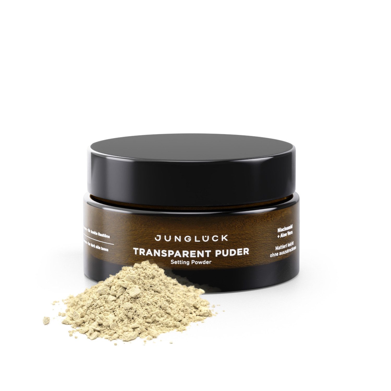 JUNGLÜCK Пудра Transparent Пудра - Rose, loose setting powder, Mattiert öligen Glanz und fixiert Make-up ohne auszutrocknen