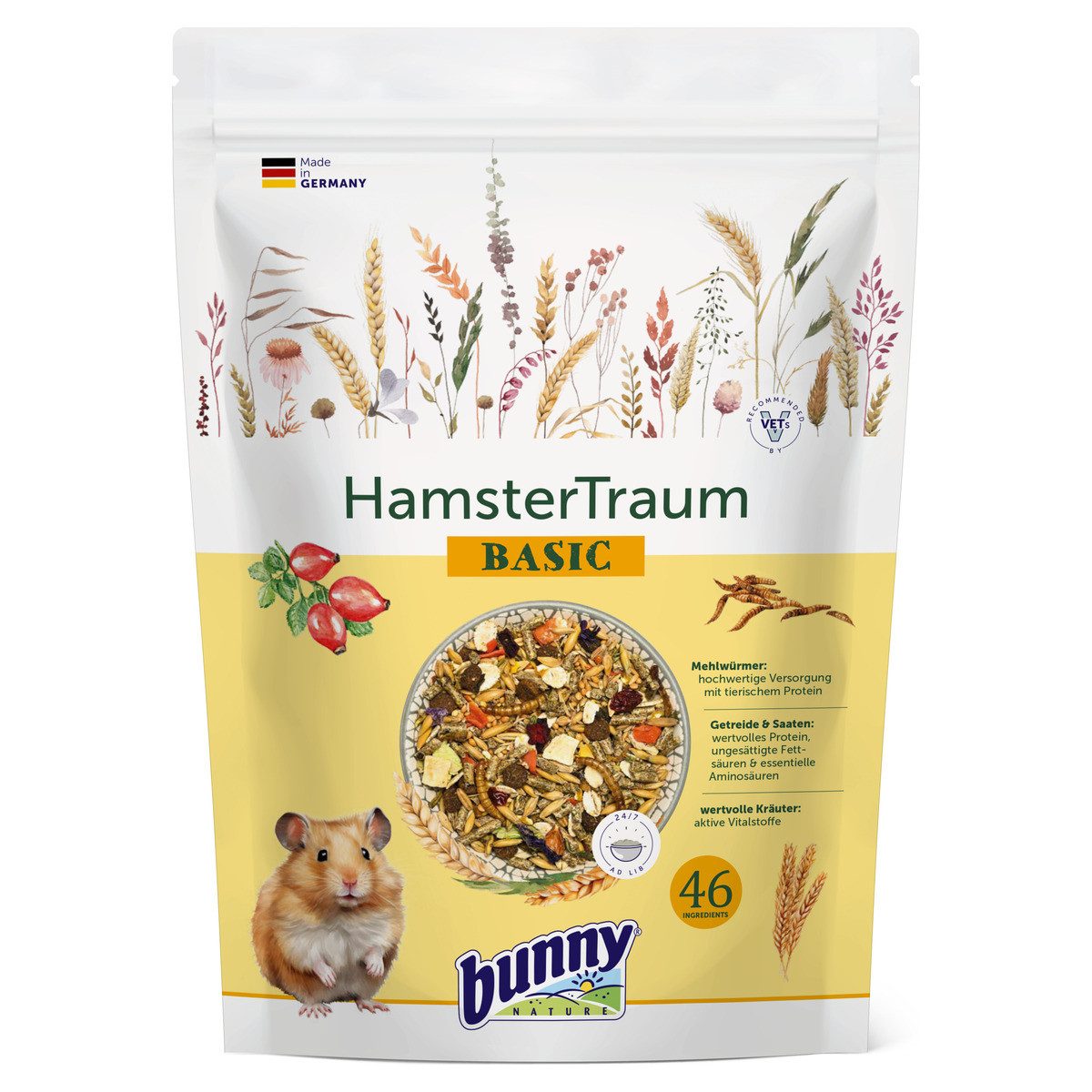 Bunny Nature HamsterTraum BASIC 600 g, Trockenfutter für: Kleintier