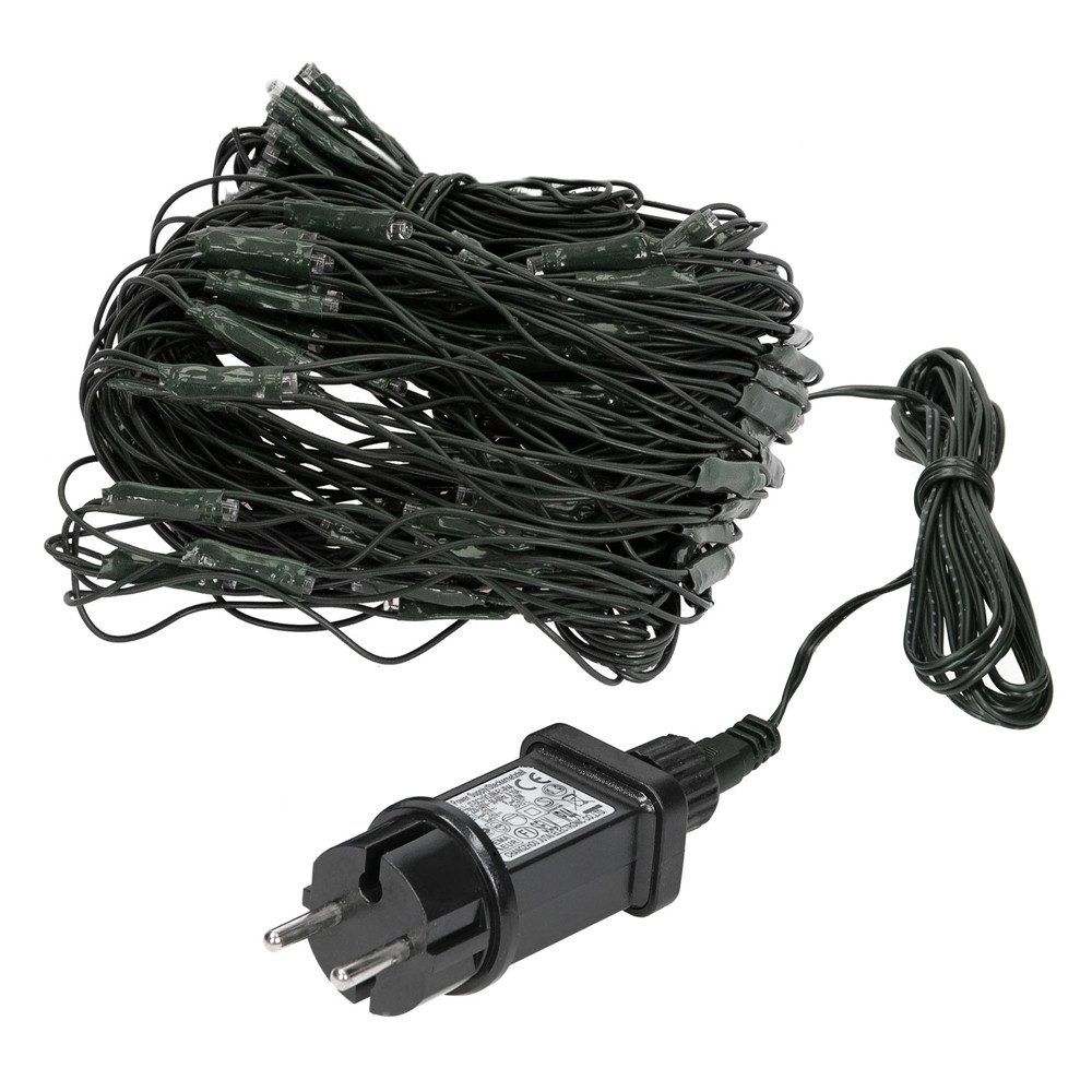 ECD Germany LED-Lichternetz Lichtervorhang Lichterkette Weihnachtsbeleuchtung Гирляндыvorhang, Lichternetz 160 LEDs 2x1m für Innen & Außen IP44 Warmweiß