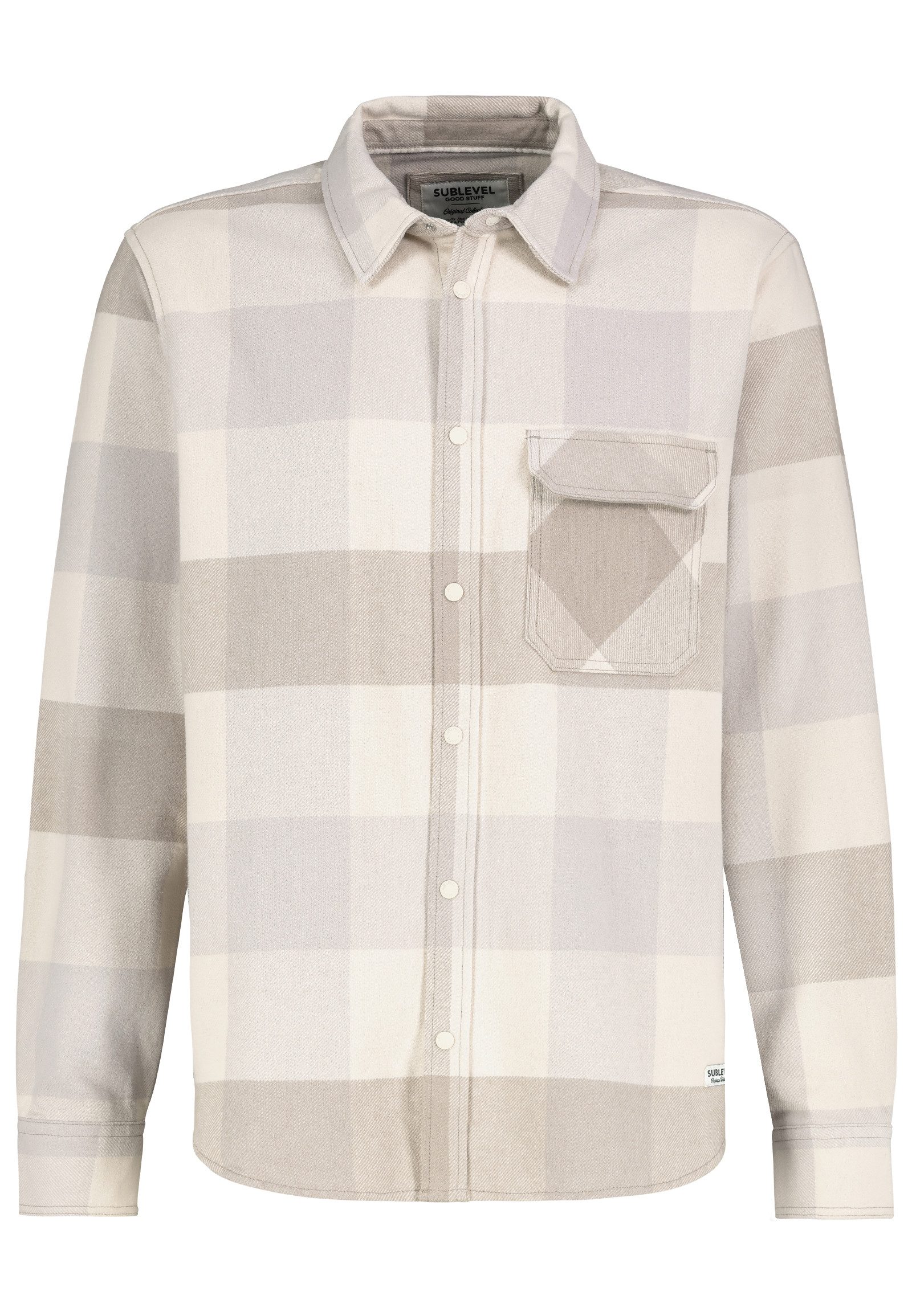 SUBLEVEL Langarmhemd Stylisches Karo-Design mit Brusttasche vorne (1-tlg) H günstig online kaufen
