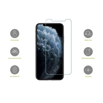 KMP Creative Lifesytle Product Displayschutz für iPhone XS, X, 11 Pro Transparent für Apple iPhone XS, X, 11 Pro, Displayschutzglas, Singlepack, 1 Stück, klare Sicht