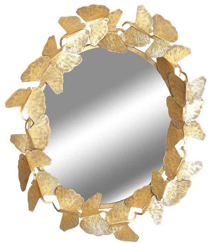 Casa Padrino Spiegel Designer Spiegel Gold Ø 83 cm - Moderner pulverbeschichteter Metall Wandspiegel - Deko Accessoires