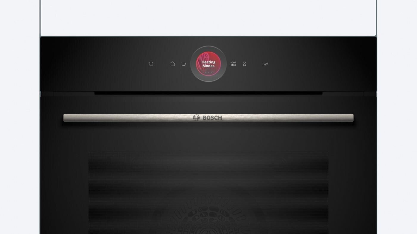 BOSCH Induktions Herd-Set Serie 8 HBG7341B1 Autark Einbaubackofen Serie 8 mit Indiktionkochfeld 80cm, mit Teleskopauszug nachrüstbar, 2,5“-TFT-color and text Display mit Touch-Control-Tasten