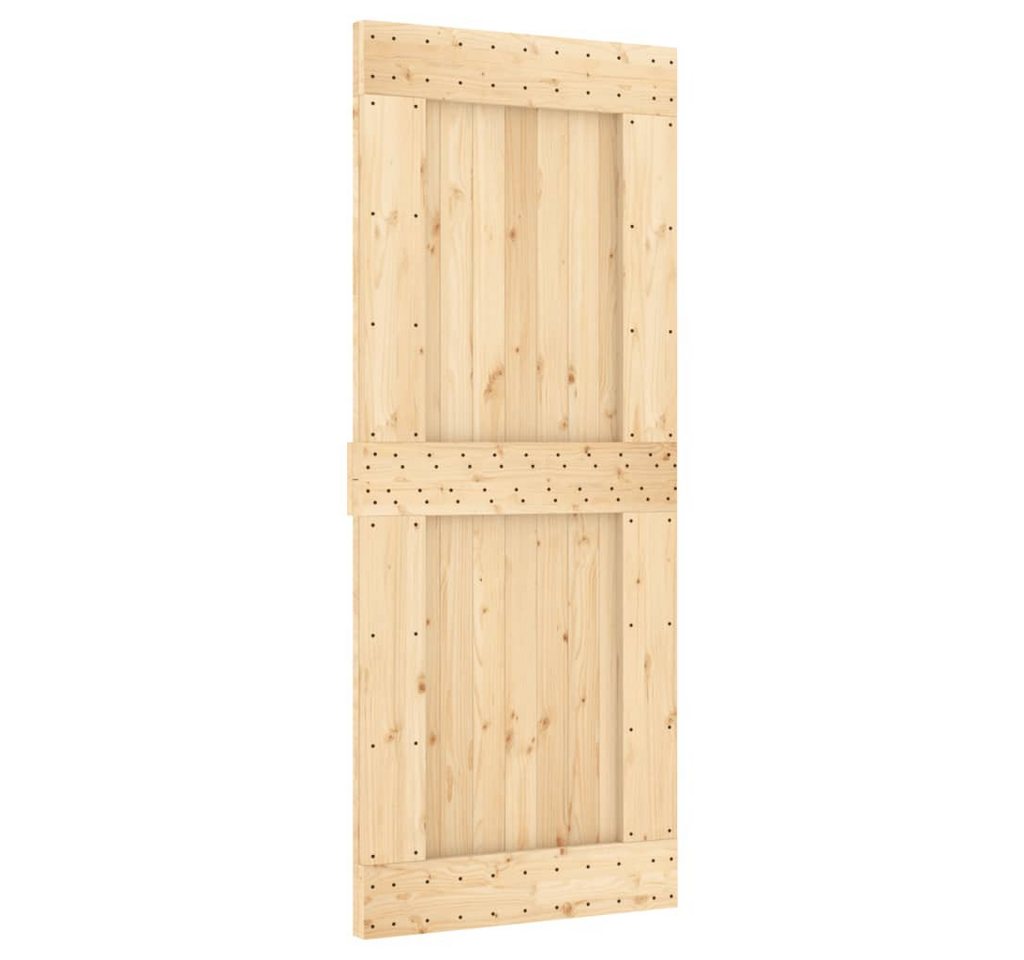 Thumbnail - vidaXL Schiebetür Schiebetür mit Beschlag 85x210 cm Massivholz Kiefer