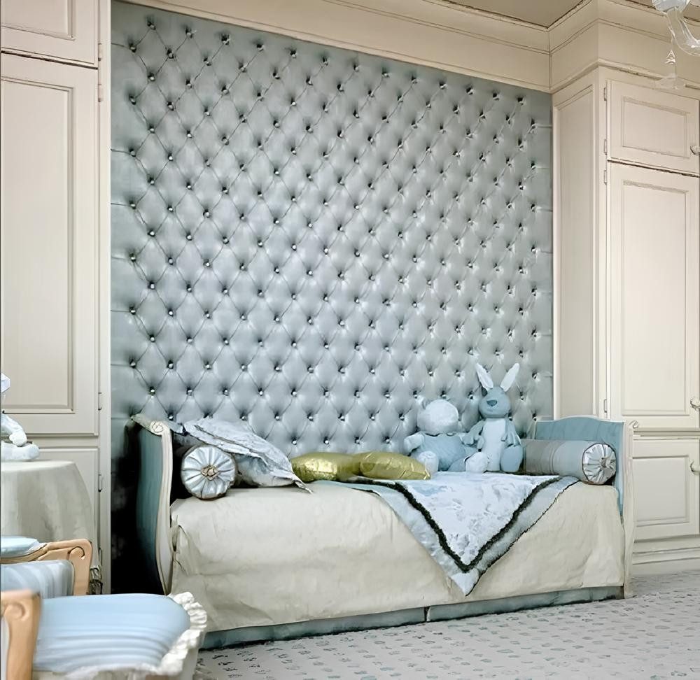 Xlmoebel Wandpaneel Individuell gefertigte Wandverkleidung aus hochwertigem Material, (Chesterfield Wandpaneel 200cm x 100cm Blau) Hergestellt in Europa