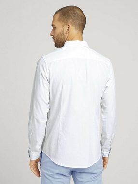 TOM TAILOR Langarmhemd Slim Fit Hemd mit Struktur