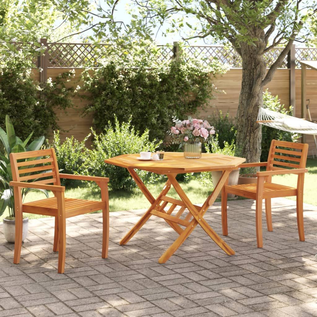 furnicato Gartenstuhl 59x55x85 cm aus Echtholz, mit Öl behandelt, braun (2 St), Witterungsbeständige Sitzbank mit Armlehnen und Latten-Design
