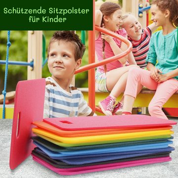 Yate Thermositzkissen Yate Set 18 Kinder Schaumstoff Sitzkissen viereckig mit Griff, mit Griff, in Regenbogenfarben