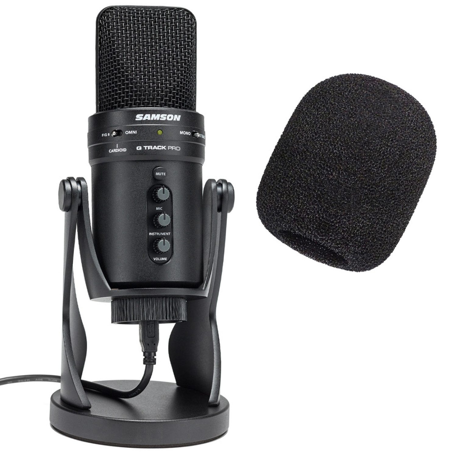 Samson Mikrofon Samson USB-Mikrofon G-Track Pro mit WS02 Popschutz (Mikrofon), Vorteils-Set mit Popschutz
