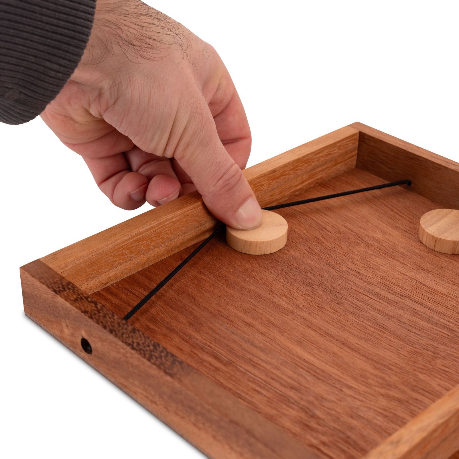 LOGOPLAY Spiel Sling Puck, Gesellschaftsspiel, Sling Puck Reaktionsschnelles Geschicklichkeitsspiel für 2 Spieler im