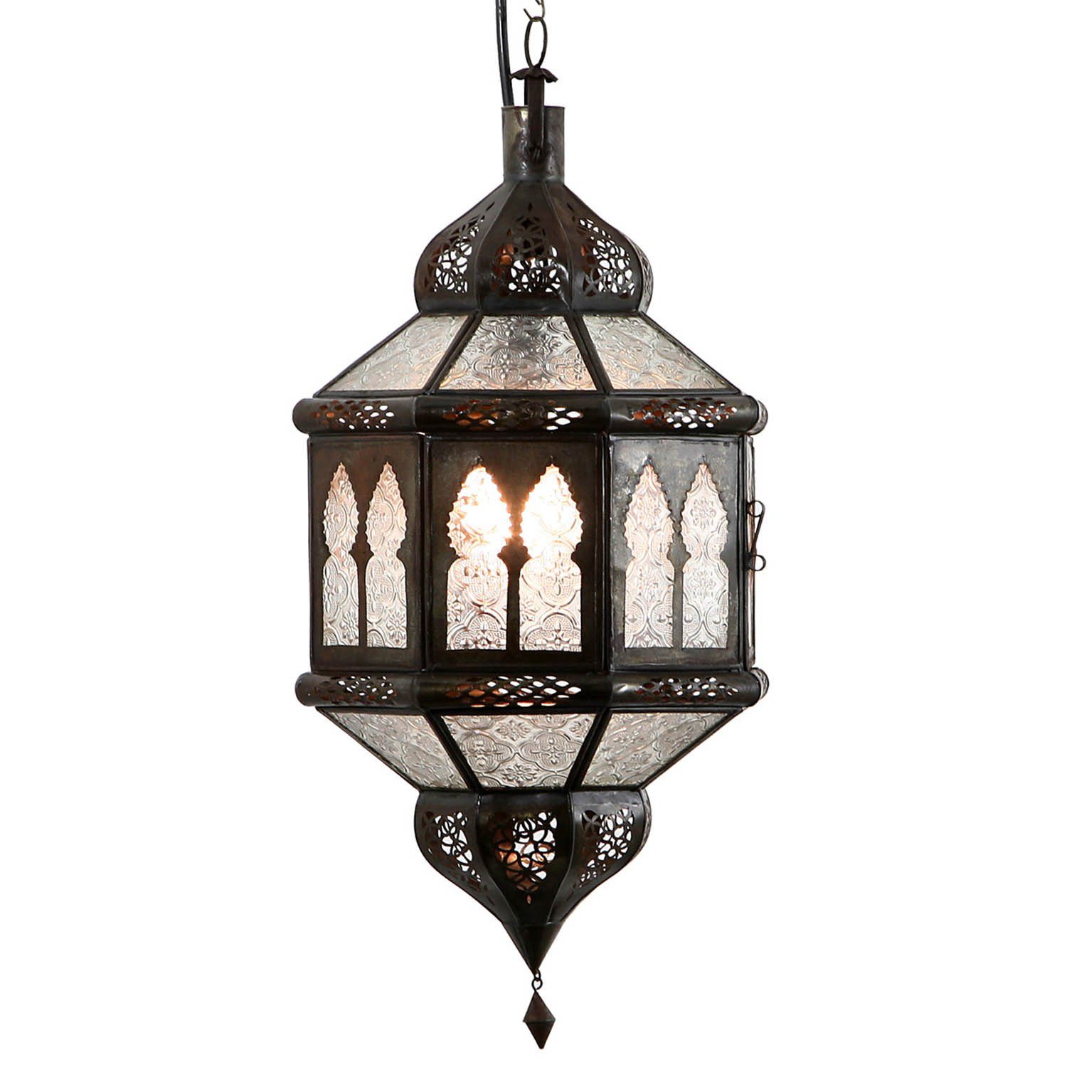 L1234 Handmade, cm Kunsthandwerk H ohne handgefertigt, Marokkanische Leuchtmittel, Marrakesch, Casa aus Trombia Biban Lampe Hängeleuchte Moro 50 Weiß