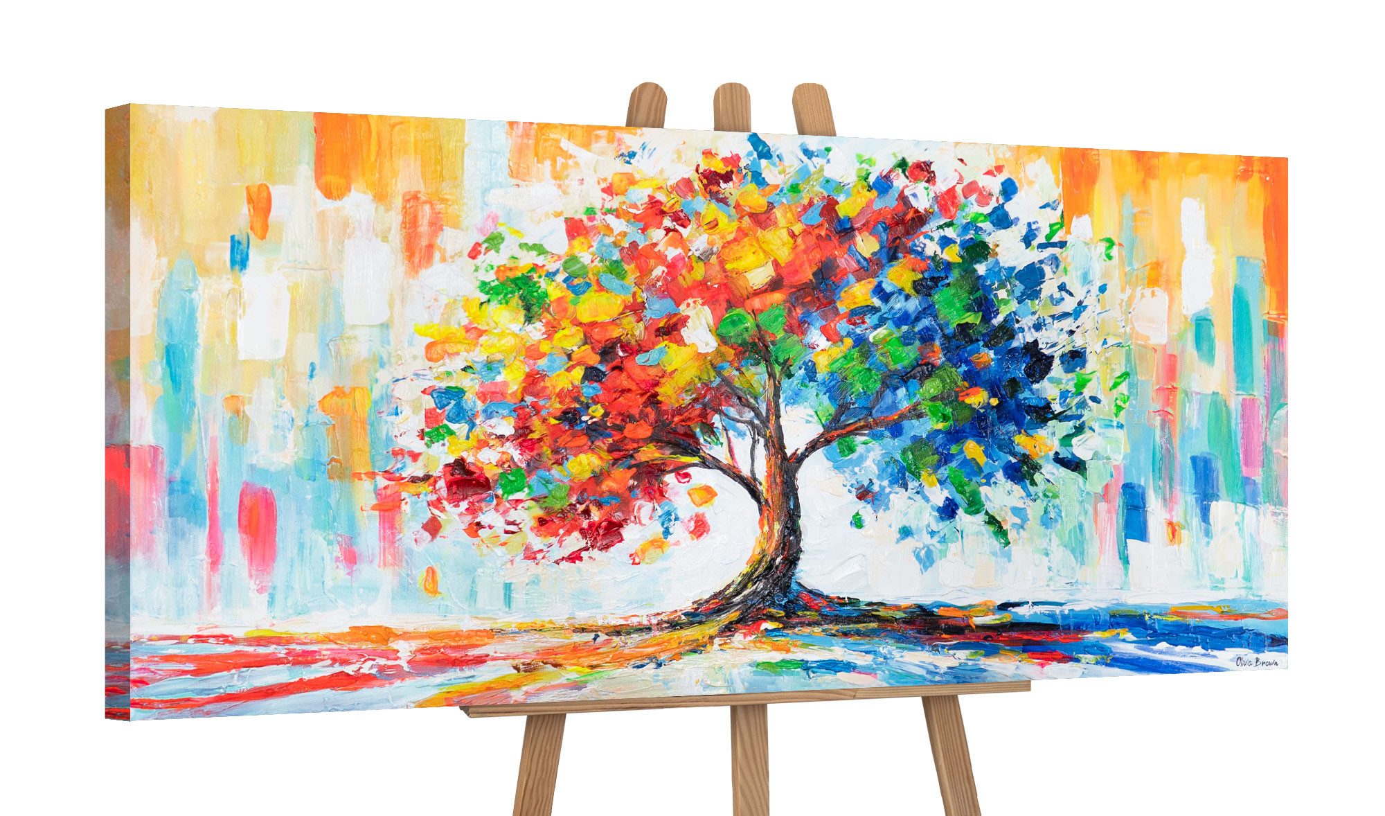 YS-Art Gemälde Leinwandbild, Wald, Ruhe, Entspannung, günstig online kaufen