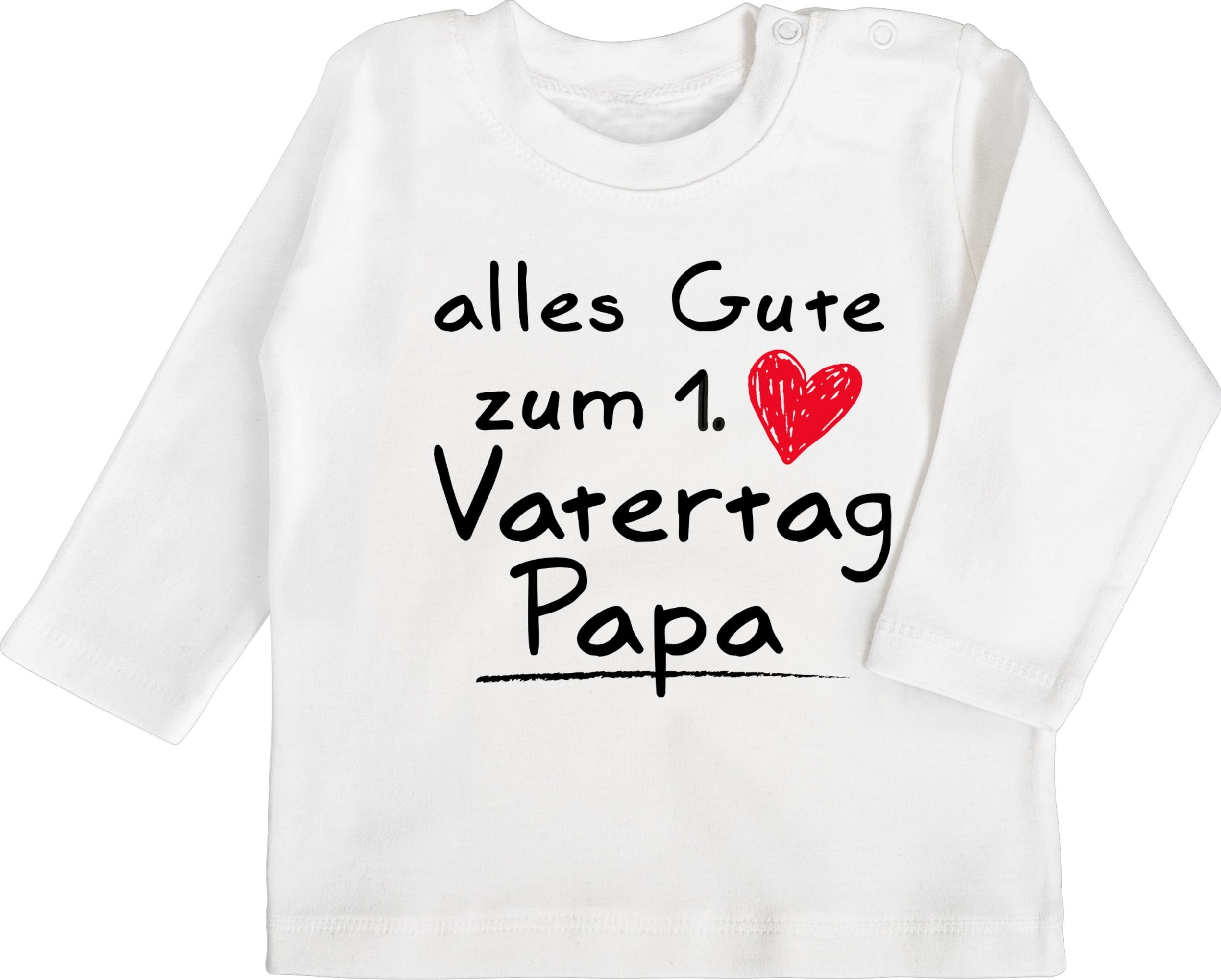 zum - Vatertag Alles Geschenk 2 gute Shirtracer Vatertag Papa 1. Erster Weiß T-Shirt Baby Vatertag