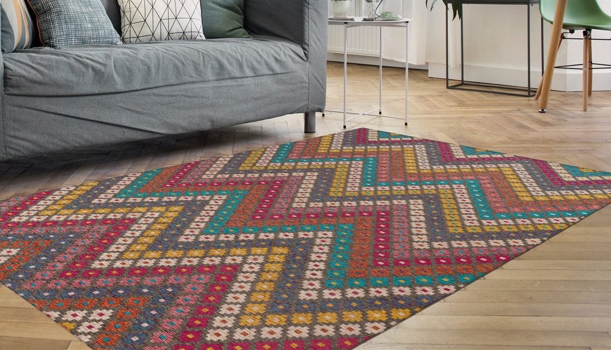 Padiro Teppich Primavera 225, rechteckig, Höhe: 5 mm, Flachgewebe