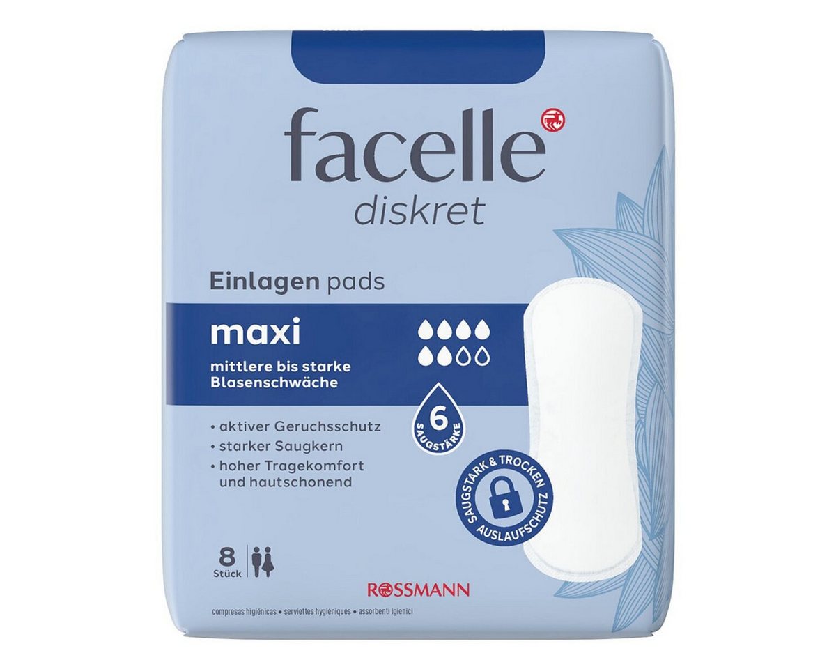 facelle Inkontinenz-Einlage Maxi, 6, 8-St., Saugstärke 6