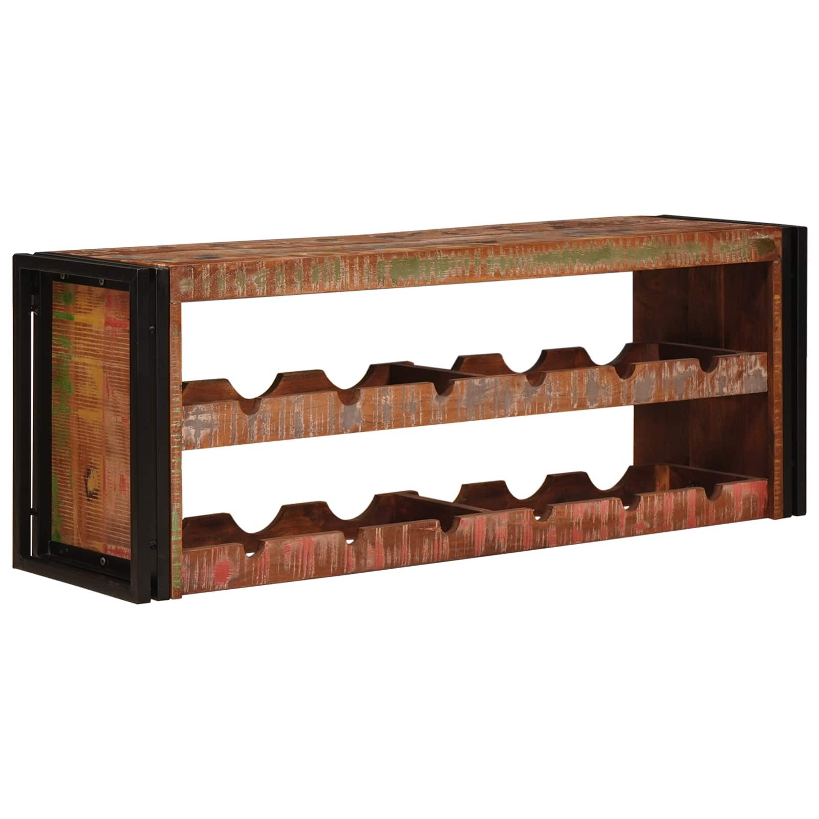 vidaXL Weinregal Weinregal Braun 120 x 45 x 33 cm Massives Altholz, 1-tlg.