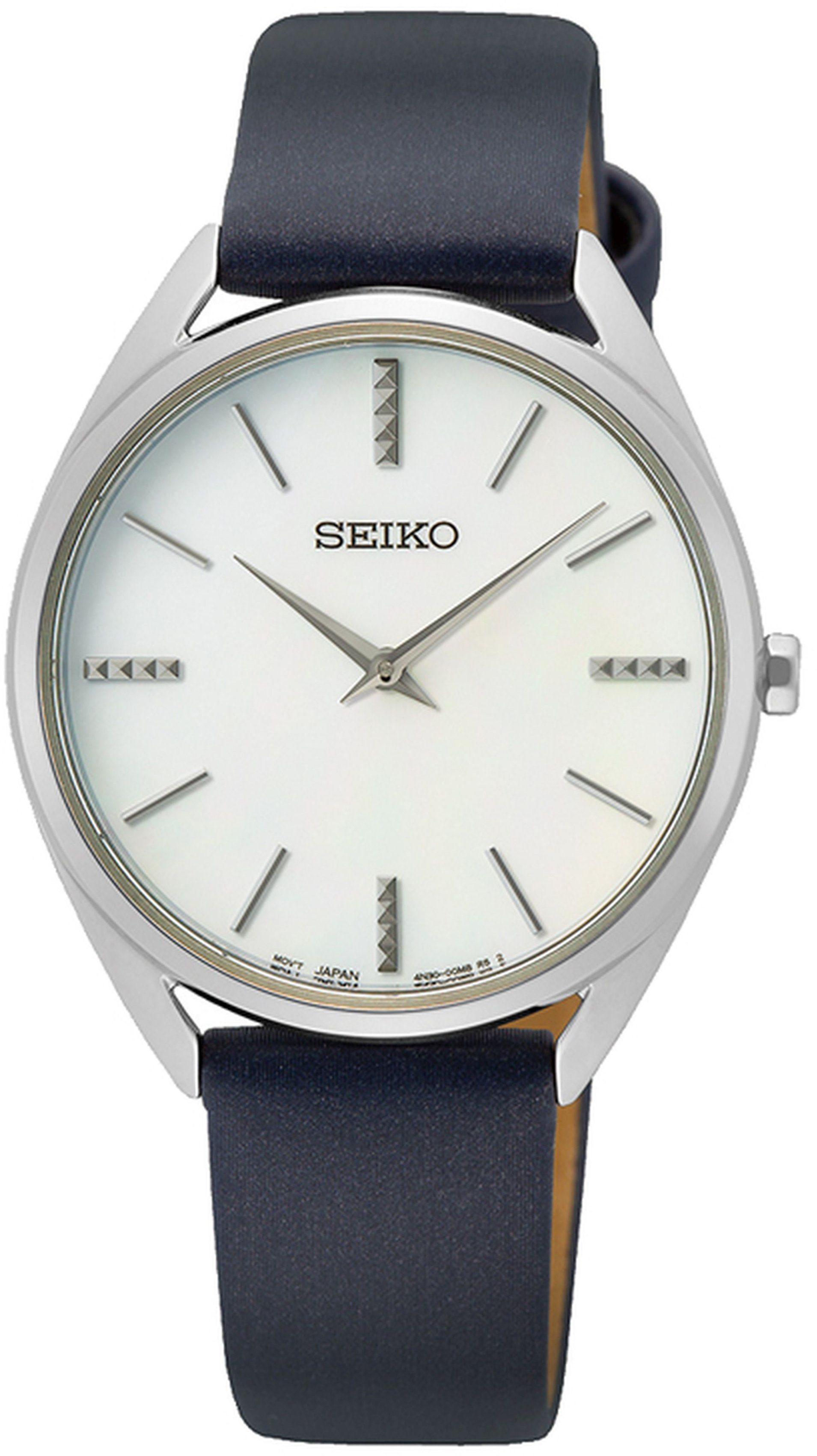 Seiko Quarzuhr SWR079P1, Armbanduhr, Damenuhr, Lederarmband