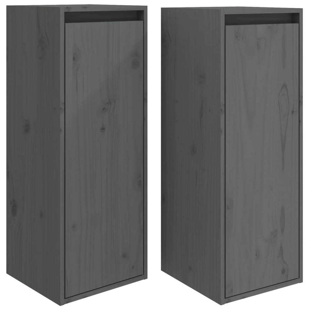 vidaXL Regal Wandschränke 2 Stk. Grau günstig online kaufen