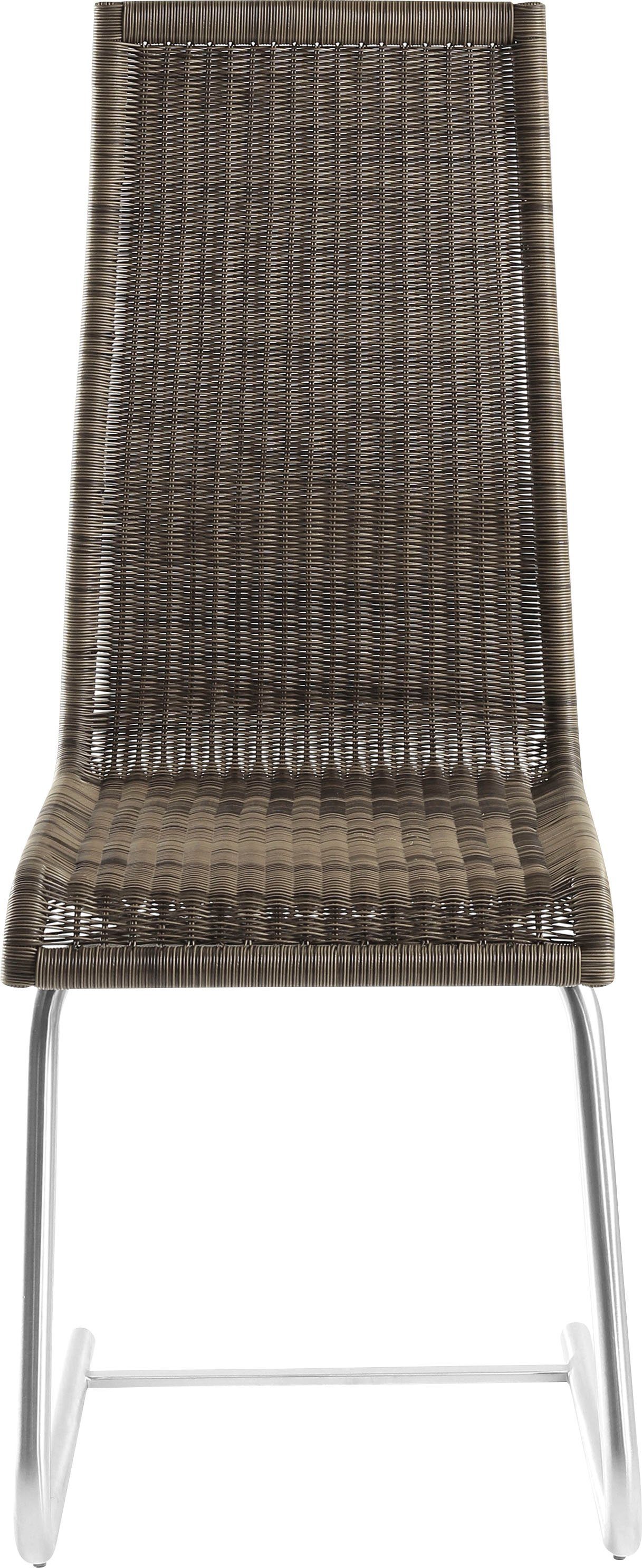 WK WOHNEN Freischwinger WK 7401, Rundrohrgestell in Edelstahloptik, reißfestes Vollgeflecht