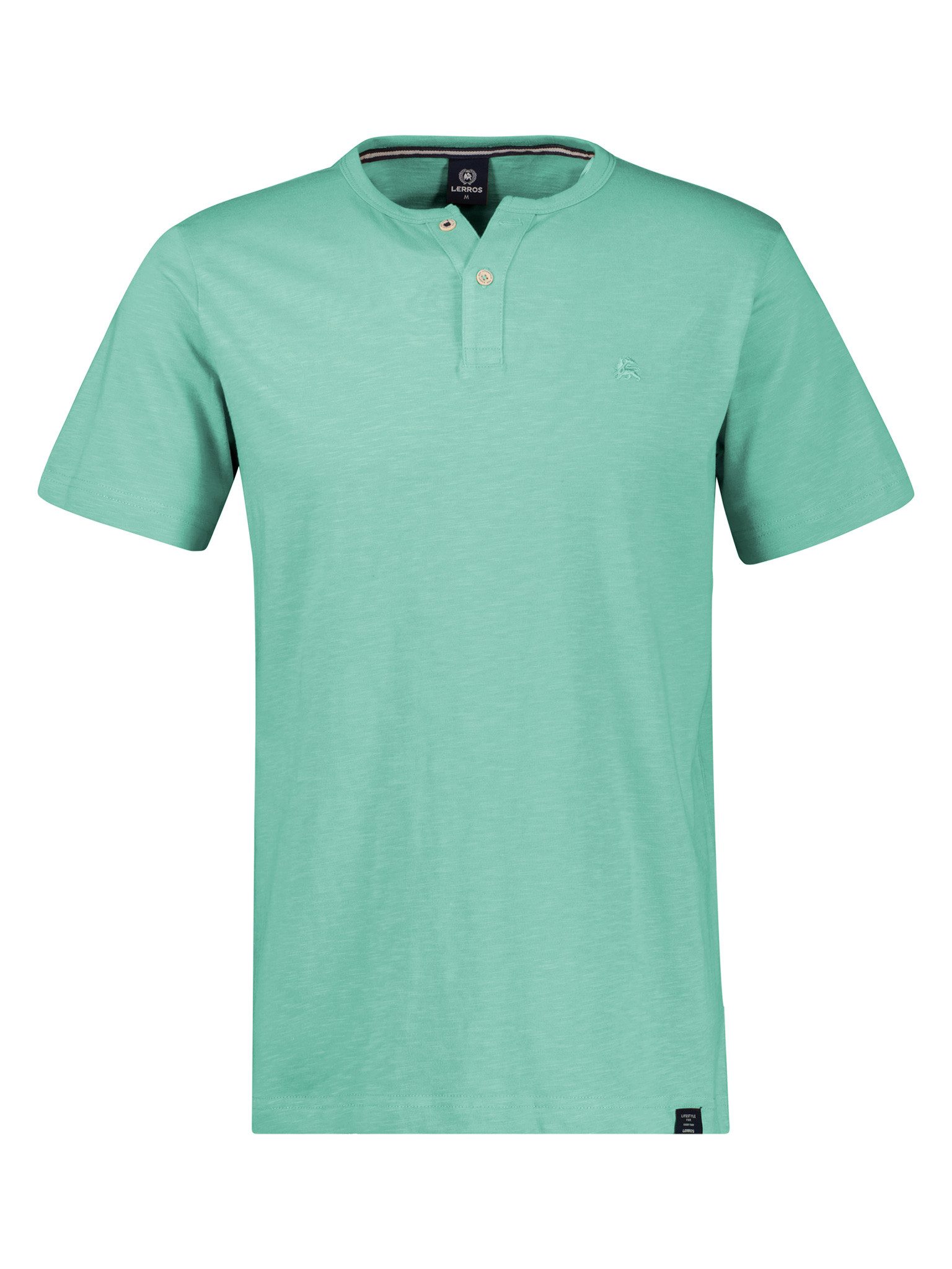 LERROS Kurzarmshirt mit Serafino-Kragen