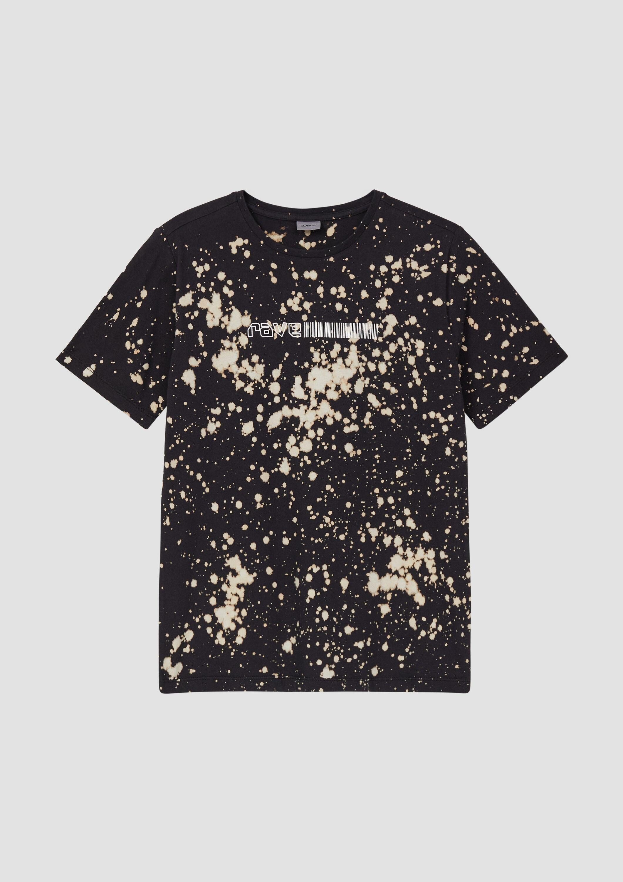 s.Oliver Kurzarmshirt T-Shirt Jersey-T-Shirt mit Garment Dye und Print