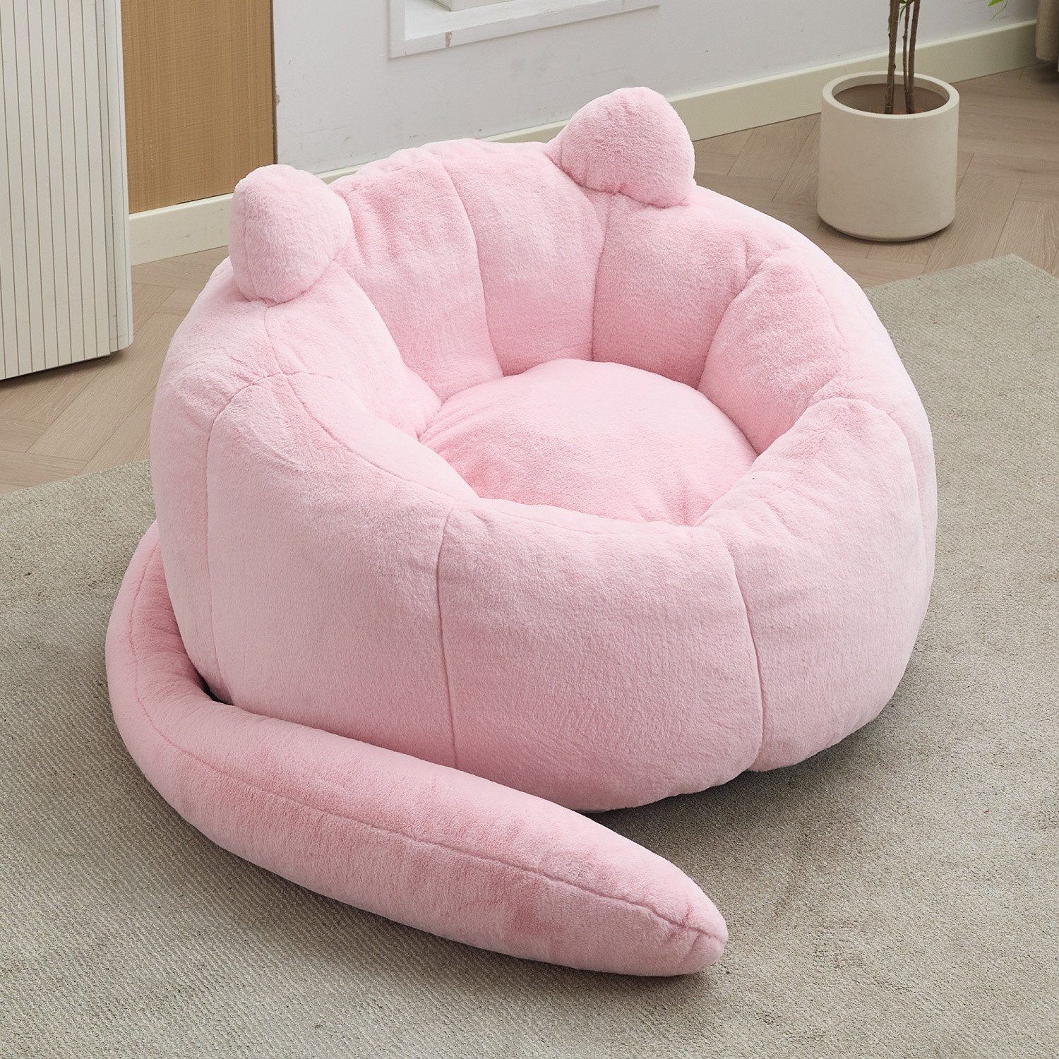 ANYSUN Sitzsack Großer Sitzsack für Erwachsene, Katzenförmiges Sofa (Lesesessel mit langem Tai Erwachsene Beanbag Sofa), Kompakt-Sofa,Geeignet für Wohnzimmer, Schlafzimmer, Esszimmer.