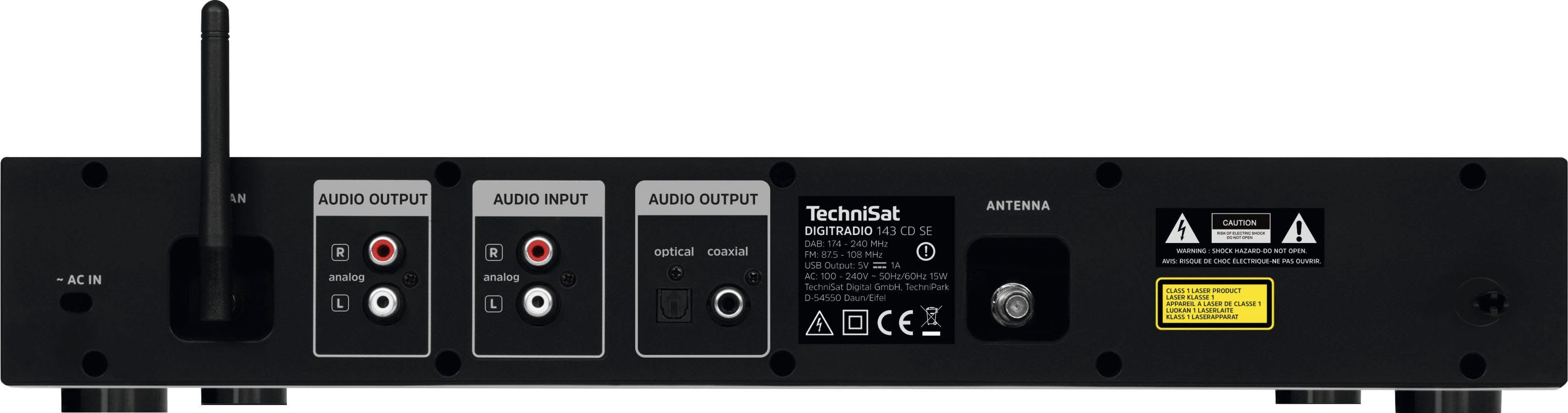 (DAB), CD mit DIGITRADIO (DAB) (Digitalradio 143 Digitalradio TechniSat RDS) Internetradio, UKW schwarz (V3)