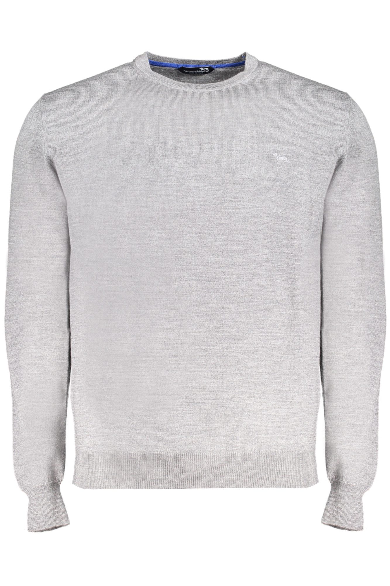 Harmont & Blaine Strickpullover Grauer Herrenpullover aus Jersey mit Rundhals und Stickerei-Detail