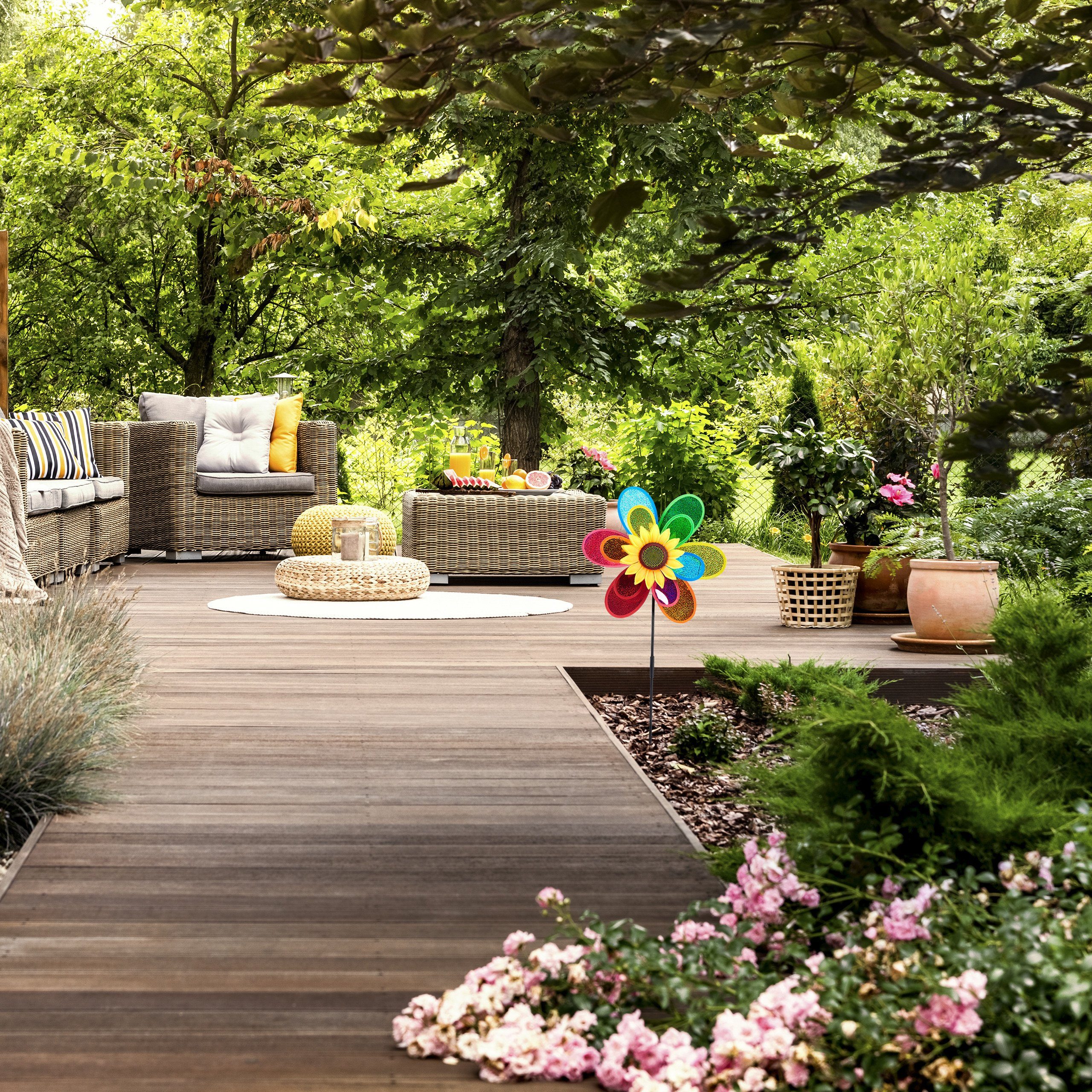 relaxdays Windrad 10 x Windrad Blume