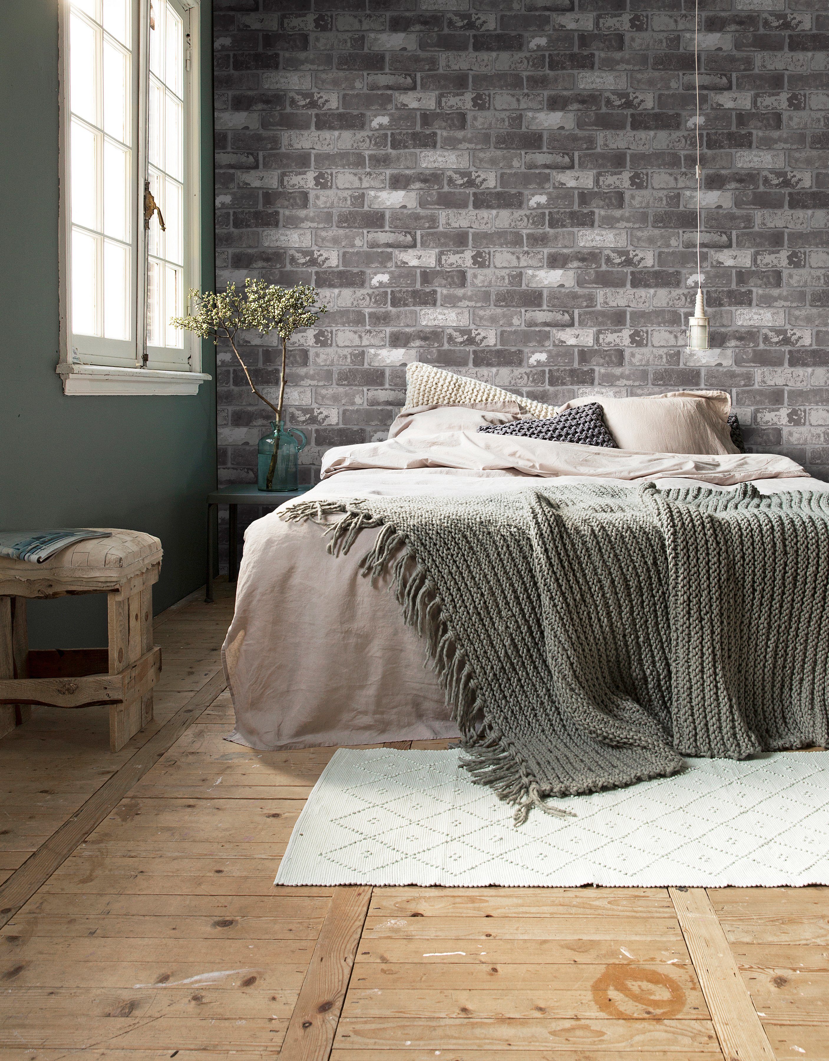 vtwonen Vliestapete Steine, glatt, Steinoptik, (1 St), Grau - 10m x 52cm