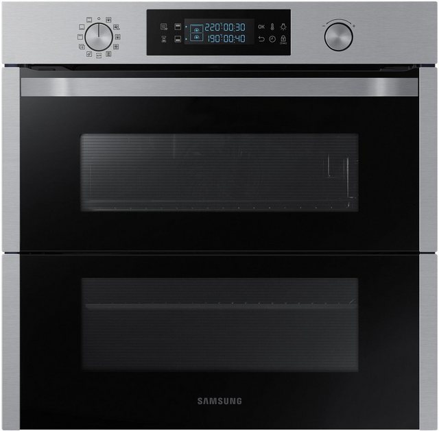 Samsung Dual Cook Flex NV75N5671RS/EG Backofen (Elektro/Einbau) / 56,6 cm / Pyrolytische Selbstreinigung / Automatikprogramme / XXL-Garraum / Silber