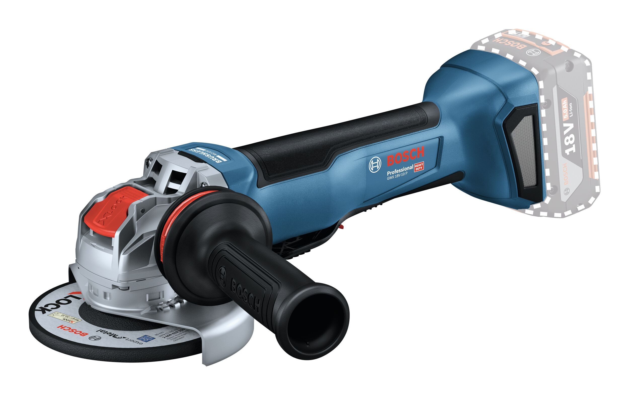 BOSCH Akku-Winkelschleifer GWX 18V-10 P, max. 9000 U/min, Mit X-LOCK Ohne Akku - in L-BOXX 136