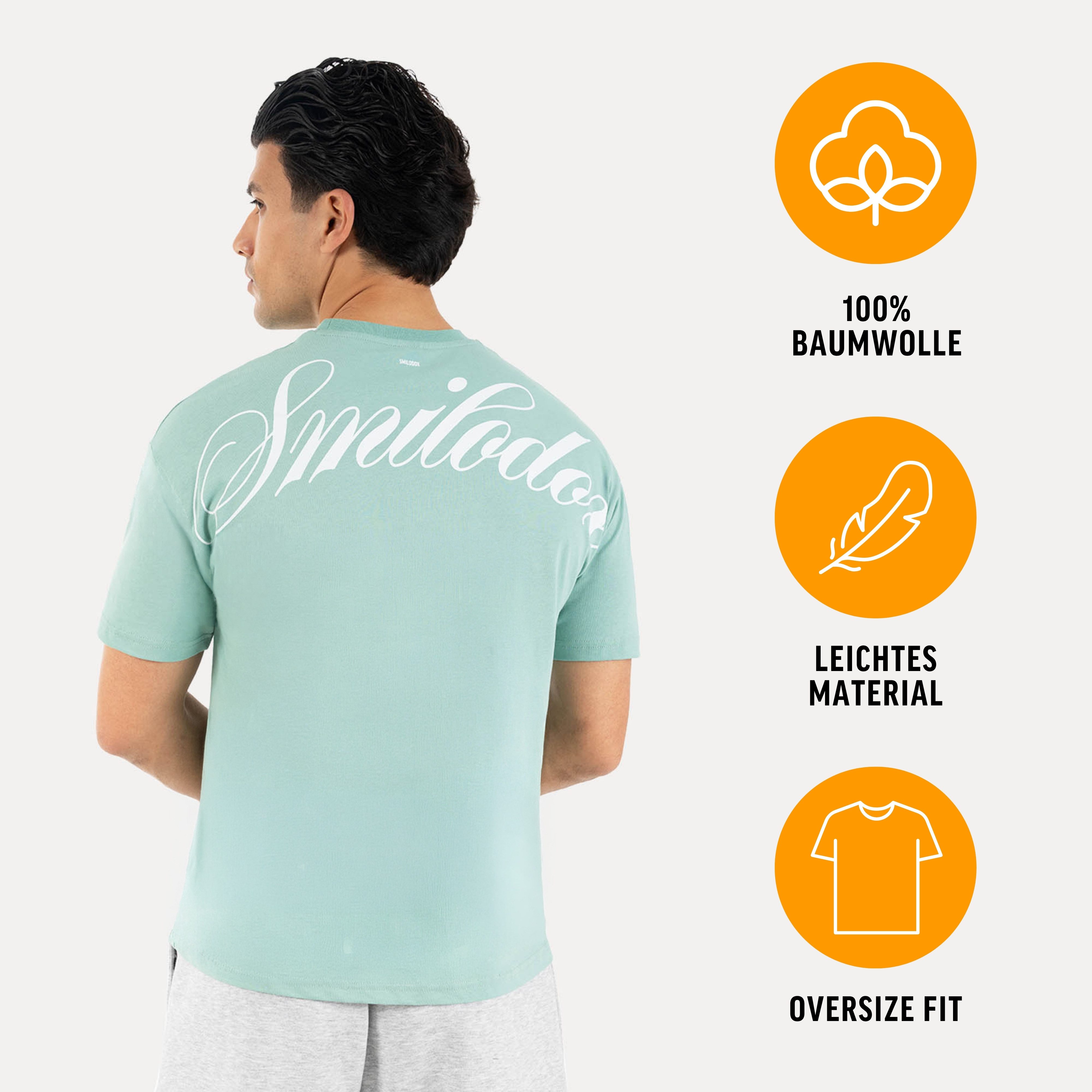 Smilodox T-Shirt Feyd, Oberteil, Unisex Oversize Shirt mit Backprint & Logo Backprint, Frontlogo, Rundhals, Baumwolle, Streetwear