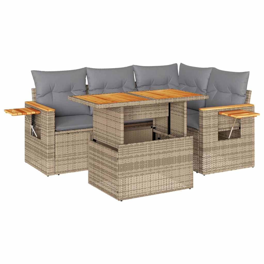 vidaXL Gartenlounge-Set 5-tlg. Garten-Sofagarnitur mit Kissen günstig online kaufen