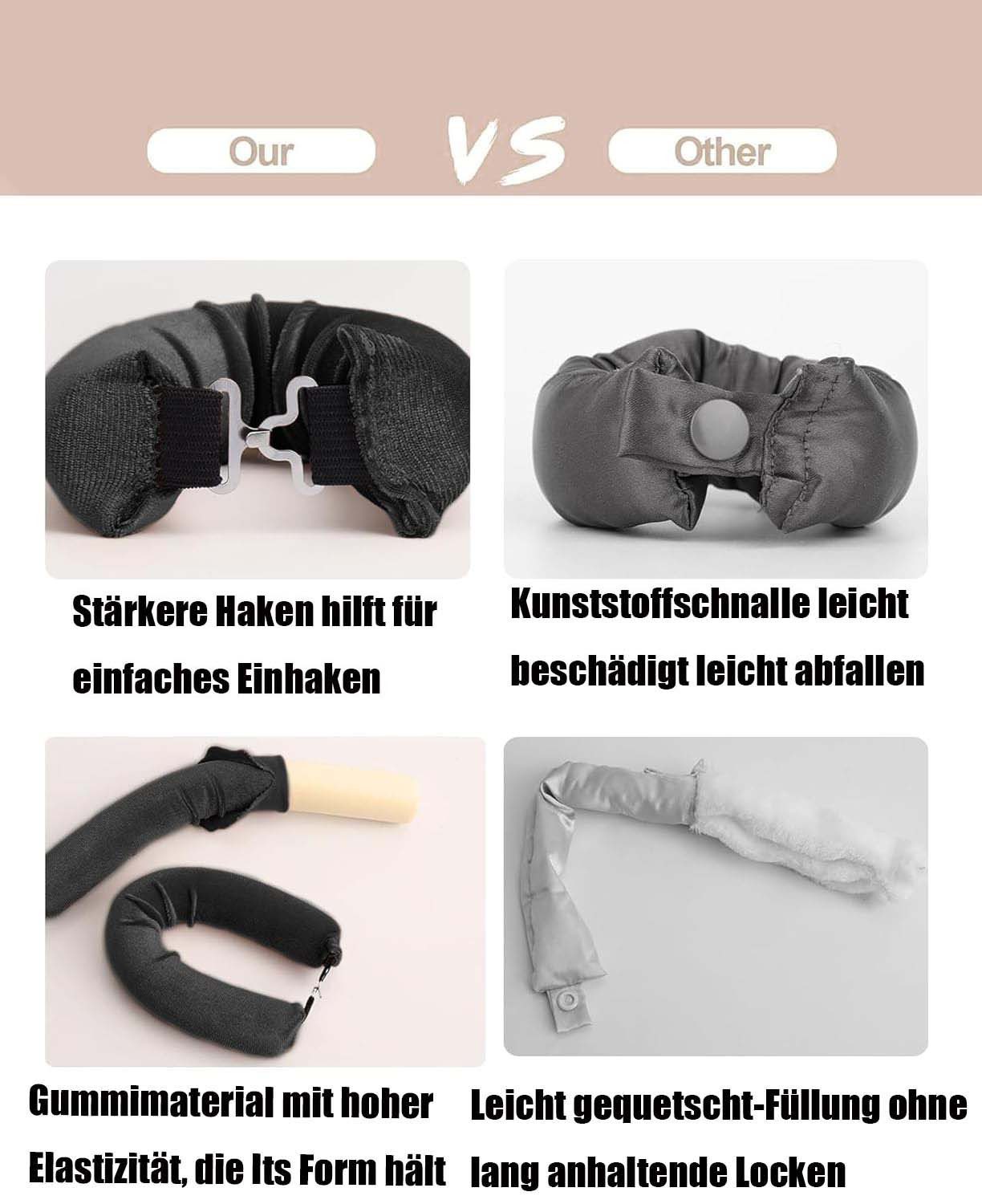 Bextsrack Lockenwickler 4 Stück Hitzefreier Lockenwickler, Flexi Stangen mit Haken