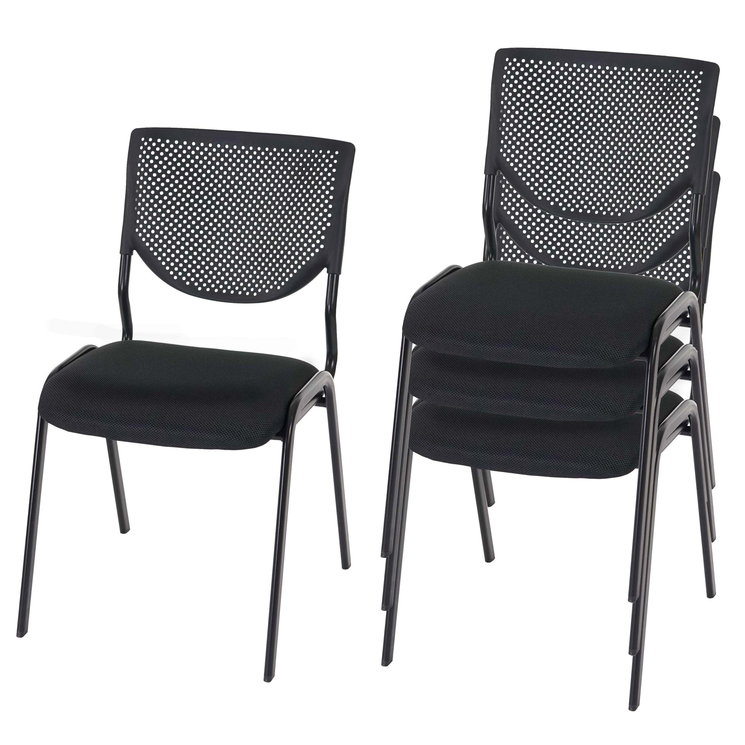 Fußbodenschoner geformte H401-4 (Set, MCW 4 schwarz Rückenlehne, Ergonomisch Besucherstuhl St), 4er-Set,