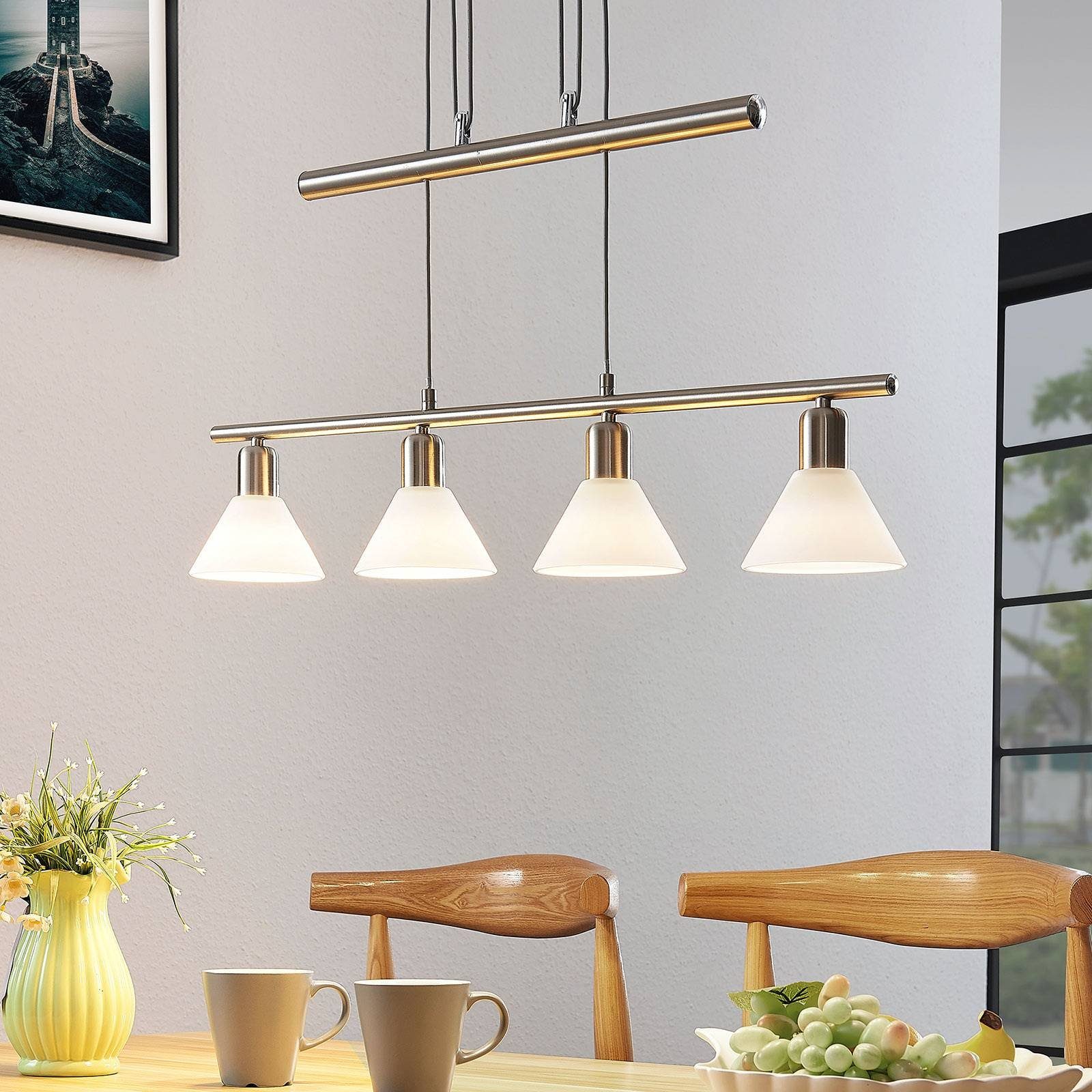 Lindby Hängeleuchte Delira, Metall, Alu IP20, 4 x 40 W