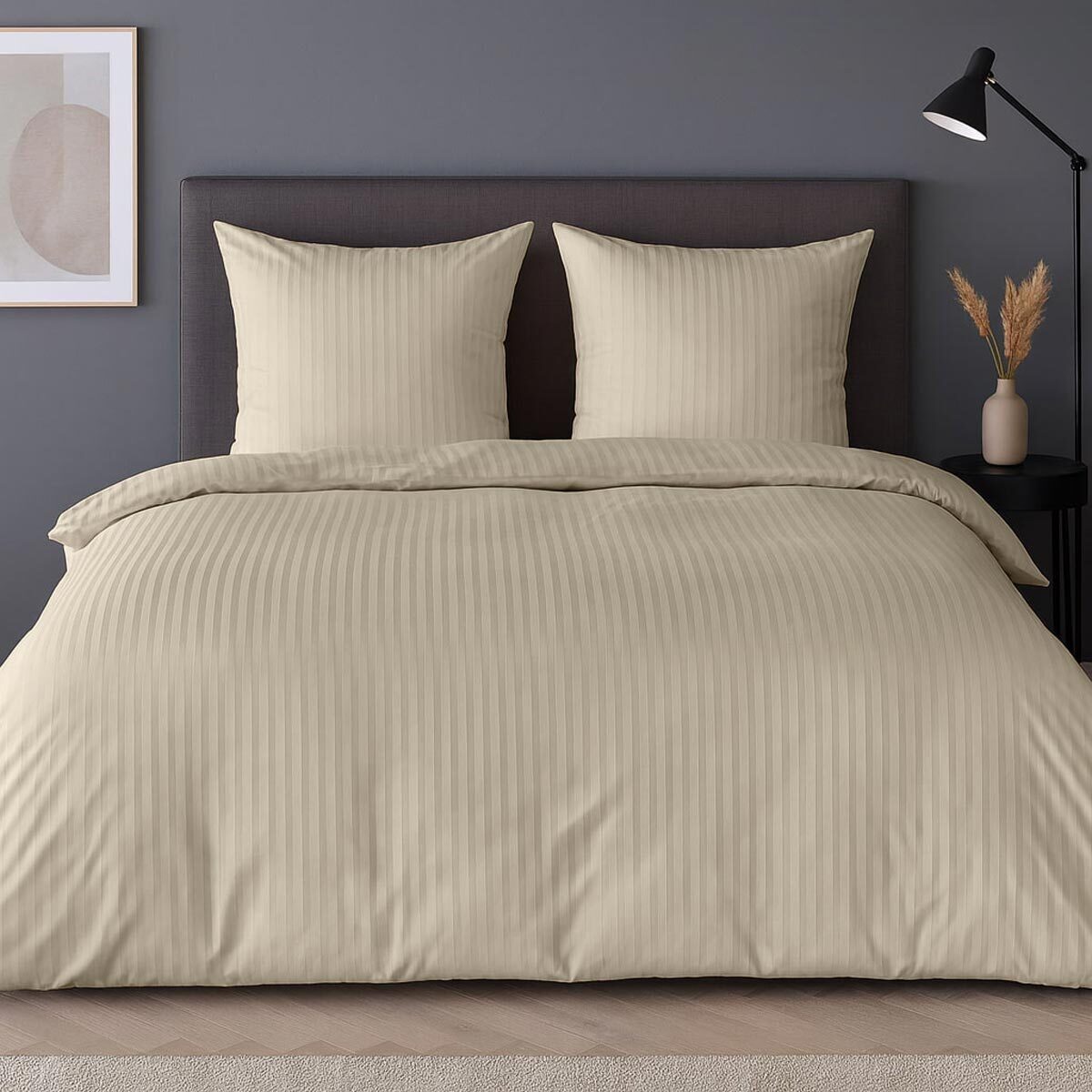 TRAUMSCHLAF Bettwäsche Stripe, Mako Satin, 3 teilig, hochwertige Satin Bettwäsche