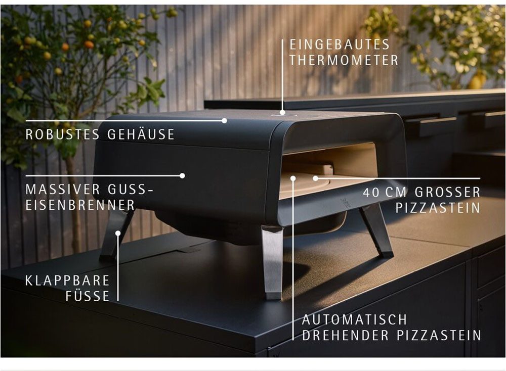 WMF Pizzaofen Pizzaiolo Pro, Gaspizzaofen, knusprige Ergebnisse in 90 Sekunden, automatische Drehmechanik, hochwertiger Pizzastein, inkl.Pizzaschaufel