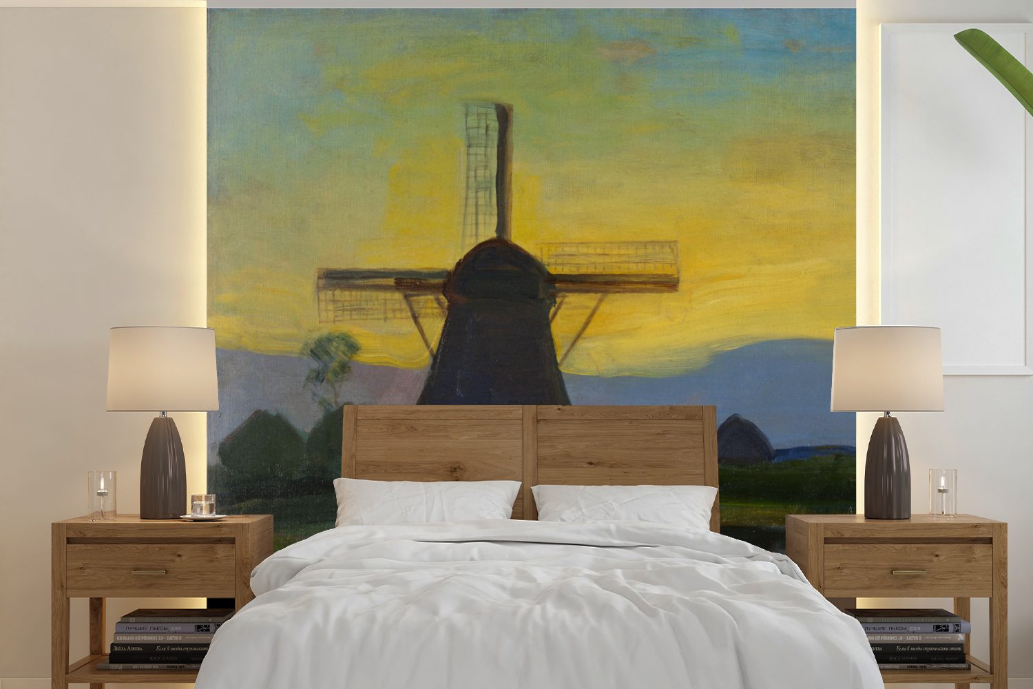 Wandtapete Mondrian, Windmühle für Vinyl Tapete (5 Wohnzimmer Schlafzimmer, MuchoWow Östliche St), - Fototapete oder bedruckt, Matt, Piet