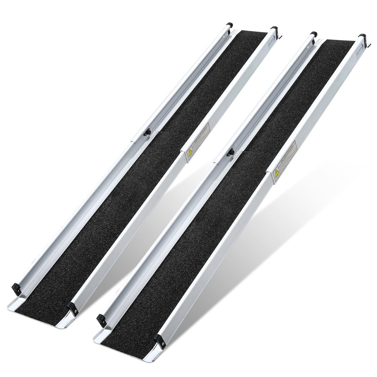 Clanmacy Auffahrrampe Rollstuhlrampe Aluminium Verladerampe Tragbare Teleskoprampe bis 300KG (2-St)