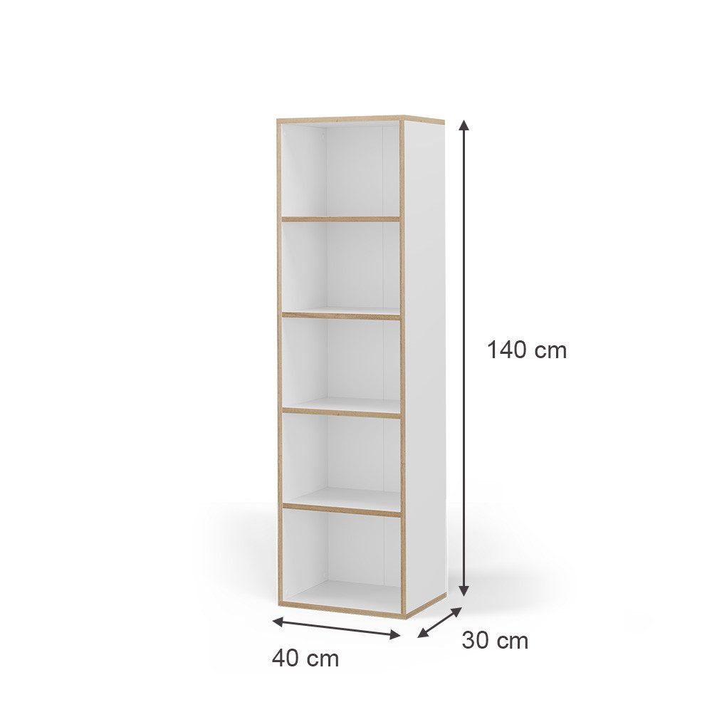 Vicco Bücherregal Tetrix, Weiß/Nordik, 40 x günstig online kaufen