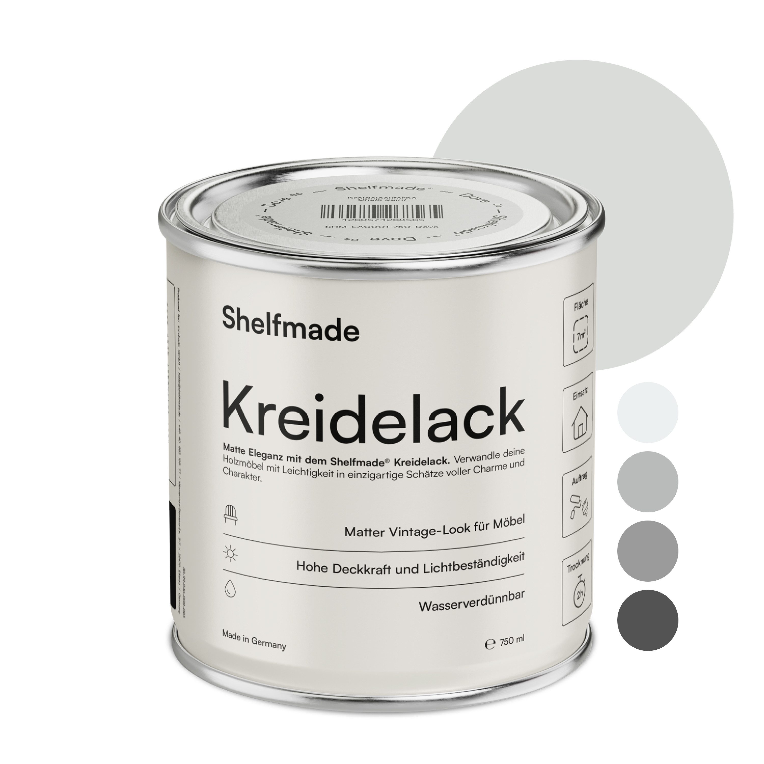 shelfmade Kreidefarbe Kreidefarbe Möbel Shabby Chic Holzlack DIY - Chalk Paint matter Look
