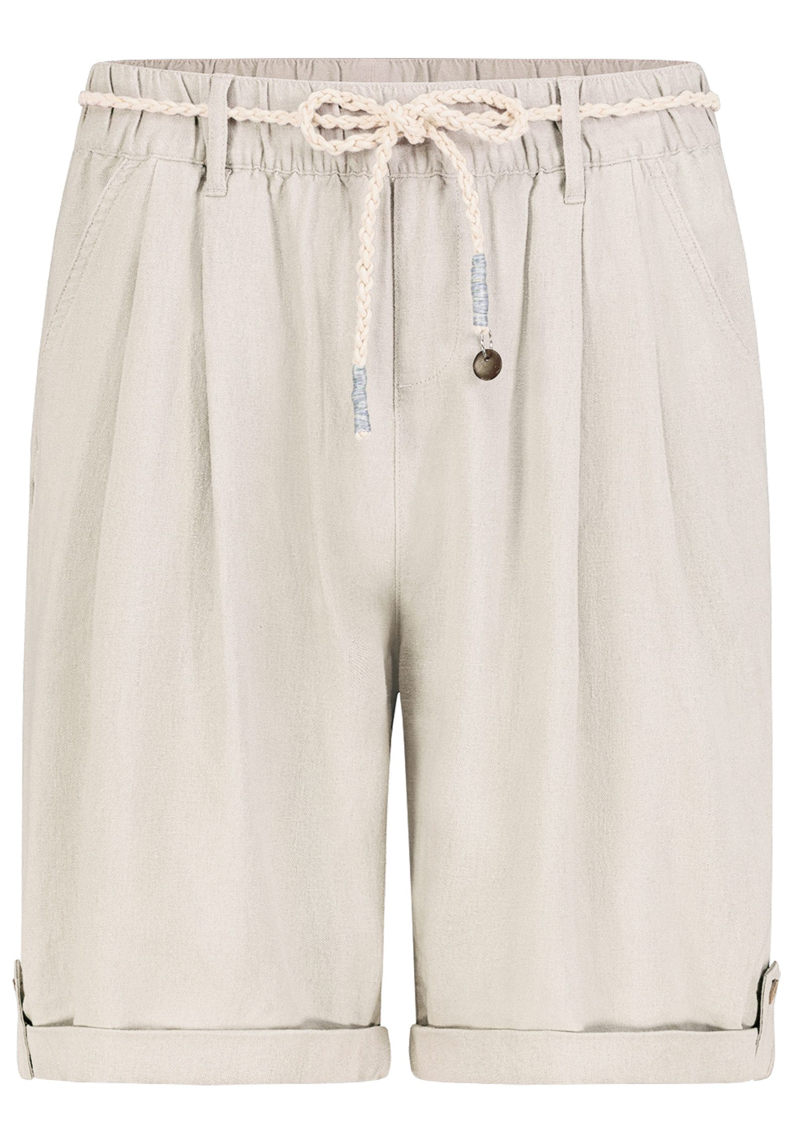 Eight2Nine Bermudas Damen Bermuda-Shorts mit Kordel Kurze Leinen-Viskose Shorts mit dekorativer Kordel, Seitentaschen