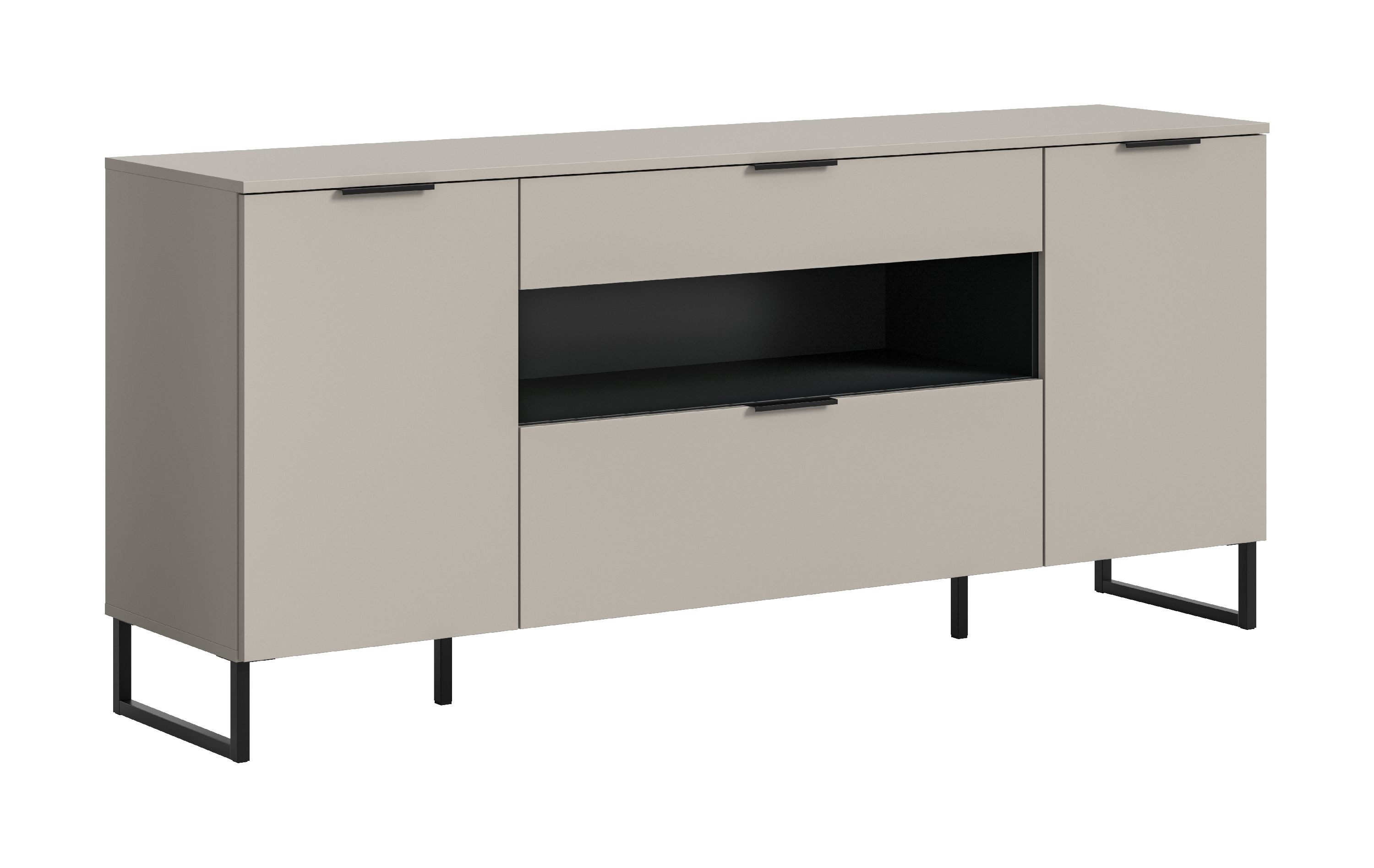 xonox.home Sideboard Noida, Kaschmir Nachbildung Melamin beschichtet 80x185x41 cm