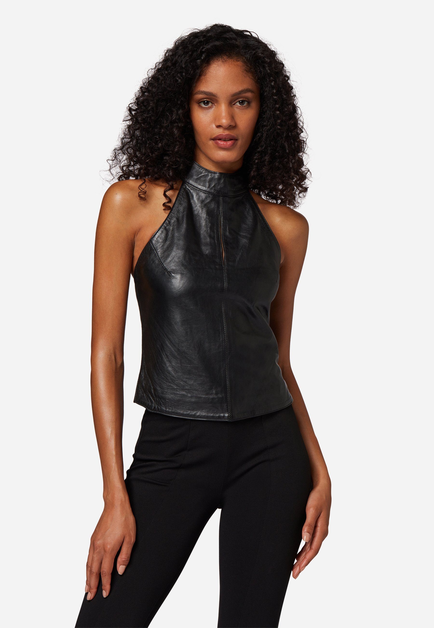 RICANO Neckholdertop Lina Ledertop rückenfreies Leder-Top aus weichem Lamm günstig online kaufen