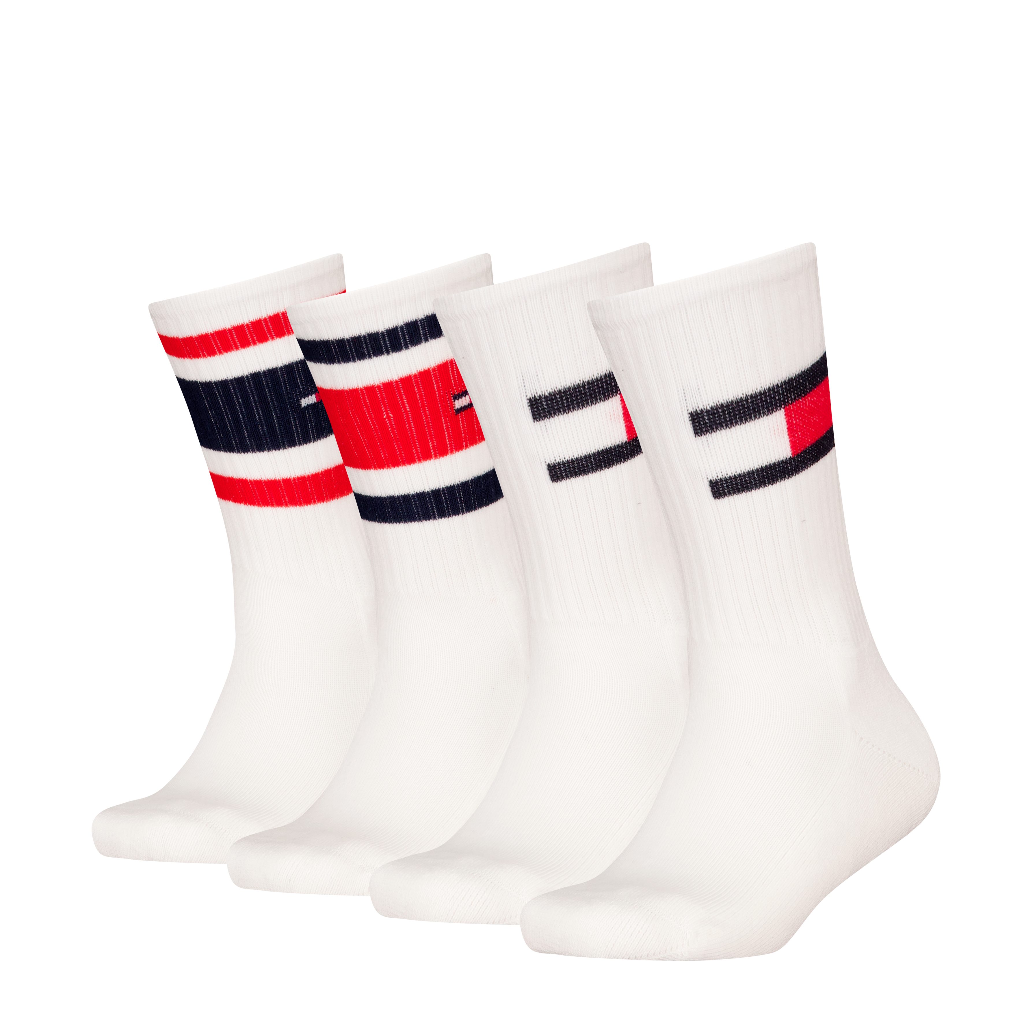 Tommy Hilfiger Socken TH KIDS SOCK 4P FLAG & SPORT STRIPE ECOM (4 Paar) mit verstärkten Fersenbereichen